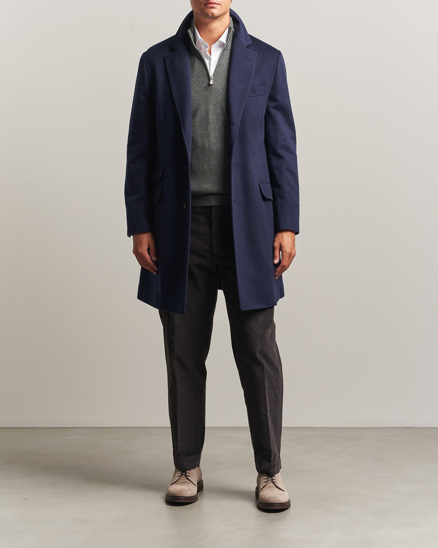 Herre | Jakker | Brunello Cucinelli | Soft Wool Coat Navy