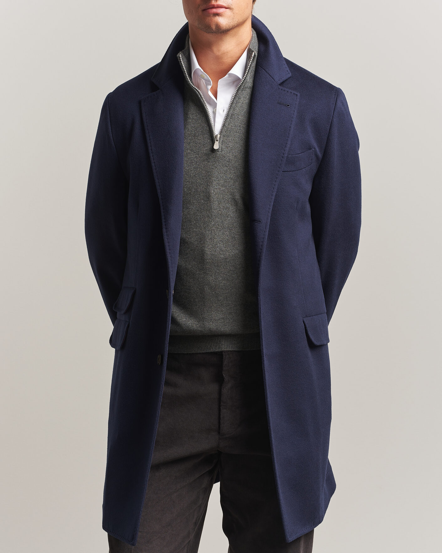 Herre | Jakker | Brunello Cucinelli | Soft Wool Coat Navy