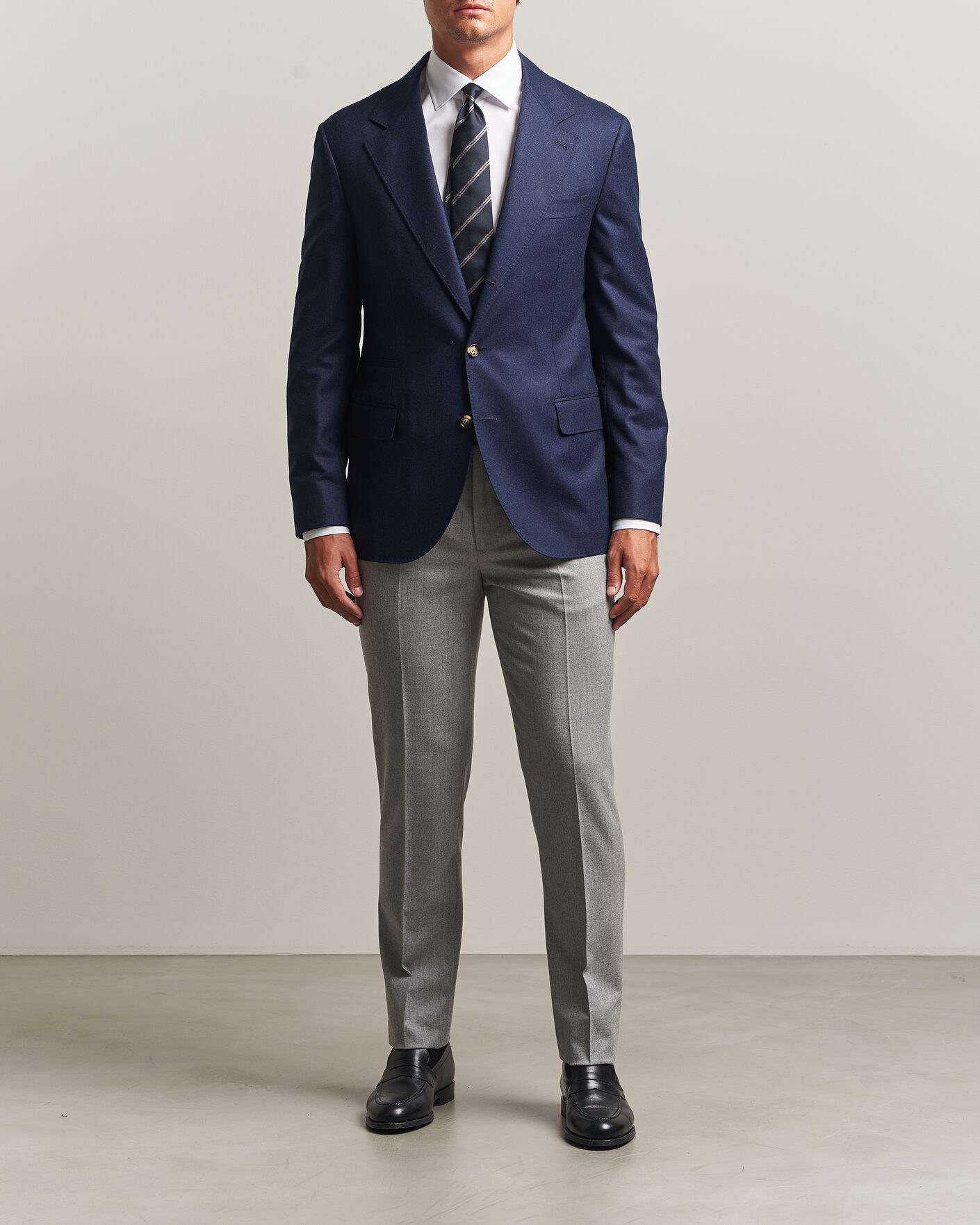 Herre | Dressjakker | Brunello Cucinelli | Wool Flannel Blazzer Navy