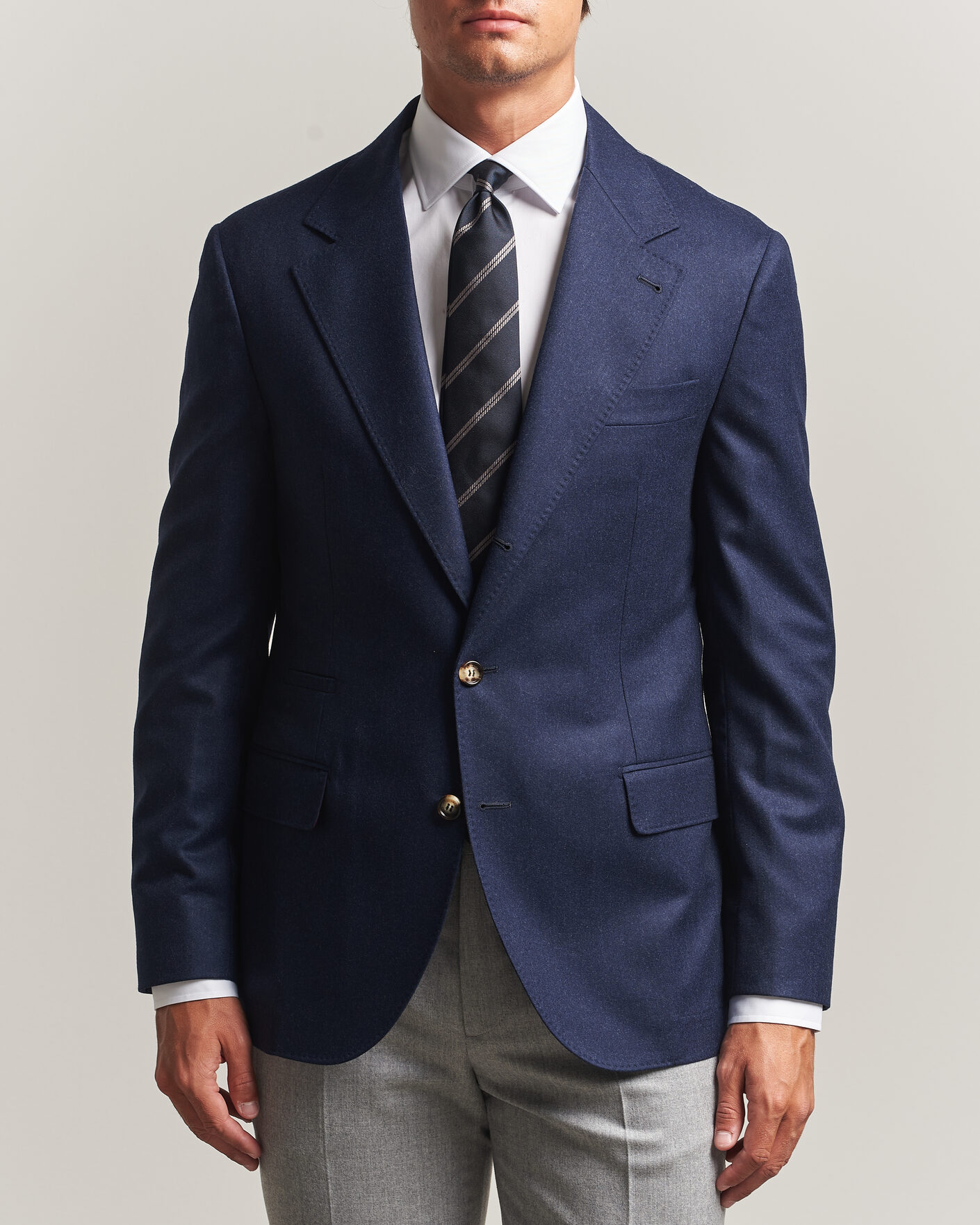 Herre | Dressjakker | Brunello Cucinelli | Wool Flannel Blazzer Navy