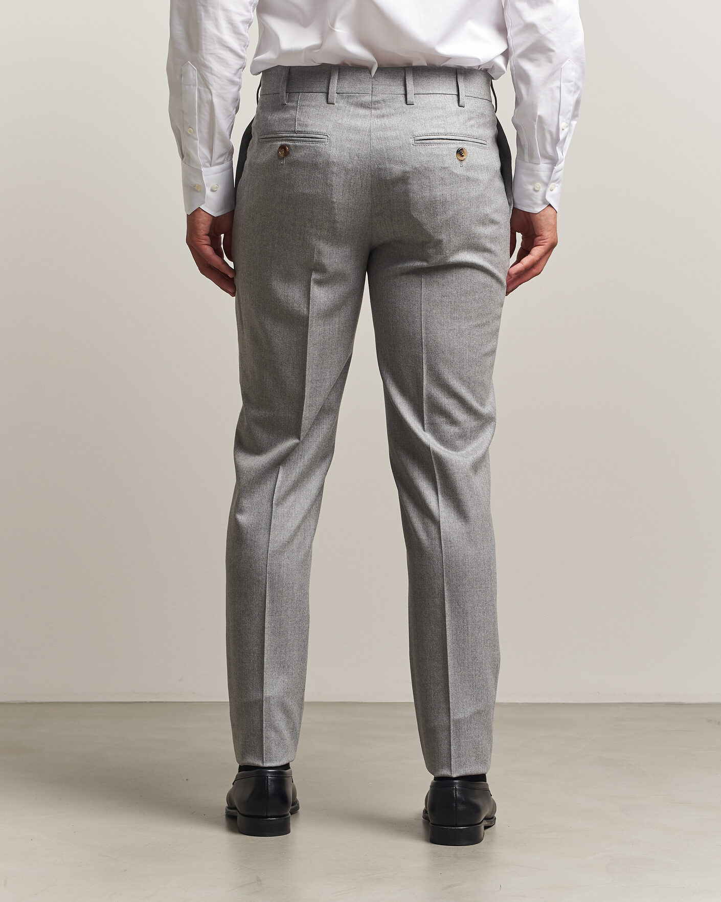 Herre | Bukser | Brunello Cucinelli | Slim Fit Flannel Trousers Light Grey