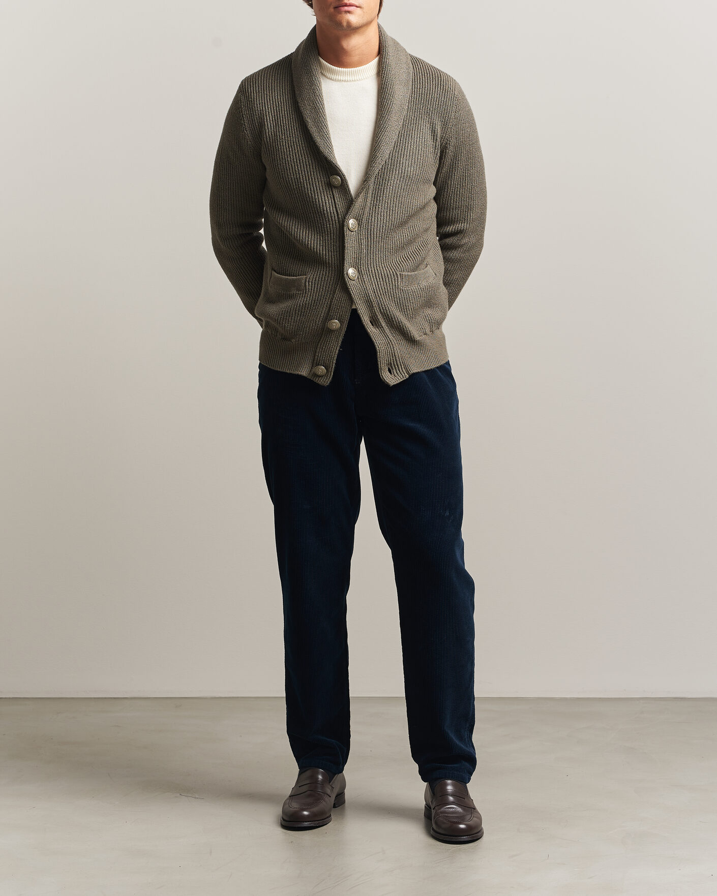 Herre | Bukser | Brunello Cucinelli | Leisure Fit Corduroy 5-Pocket Pants Navy