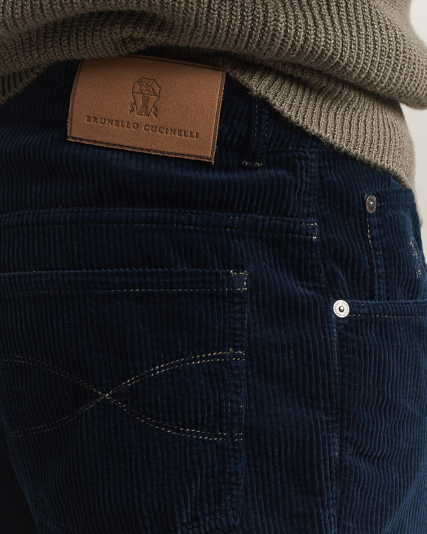 Herre | Bukser | Brunello Cucinelli | Leisure Fit Corduroy 5-Pocket Pants Navy