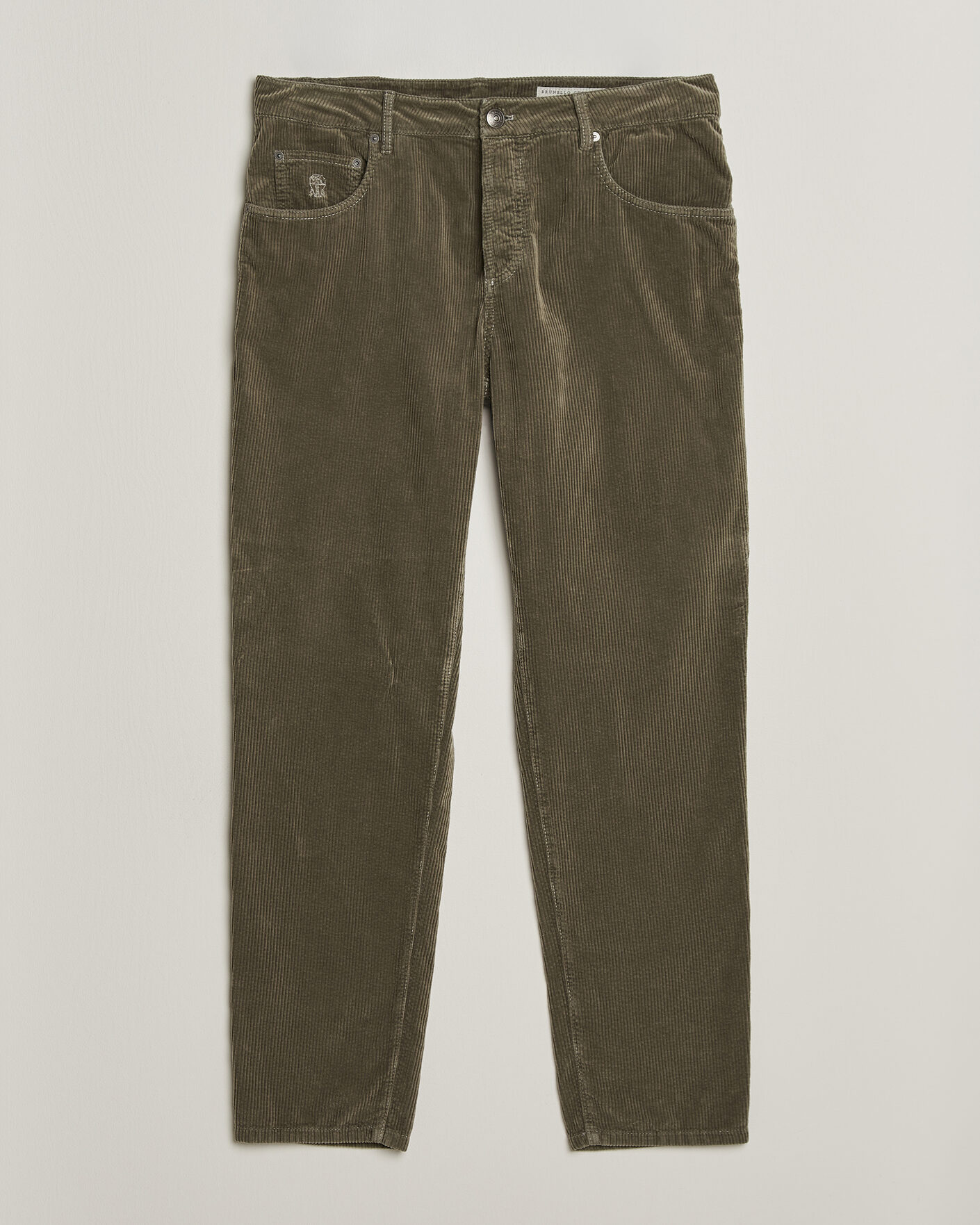 Herre | Bukser | Brunello Cucinelli | Leisure Fit Corduroy 5-Pocket Pants Olive