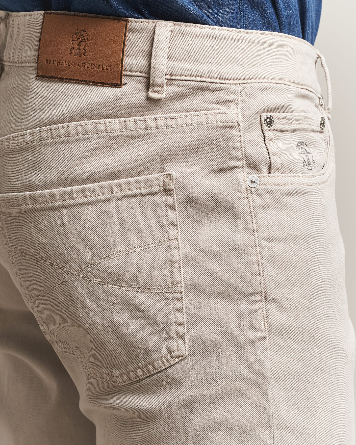 Herre | Bukser | Brunello Cucinelli | Slim Fit Bull Denim Pants Beige