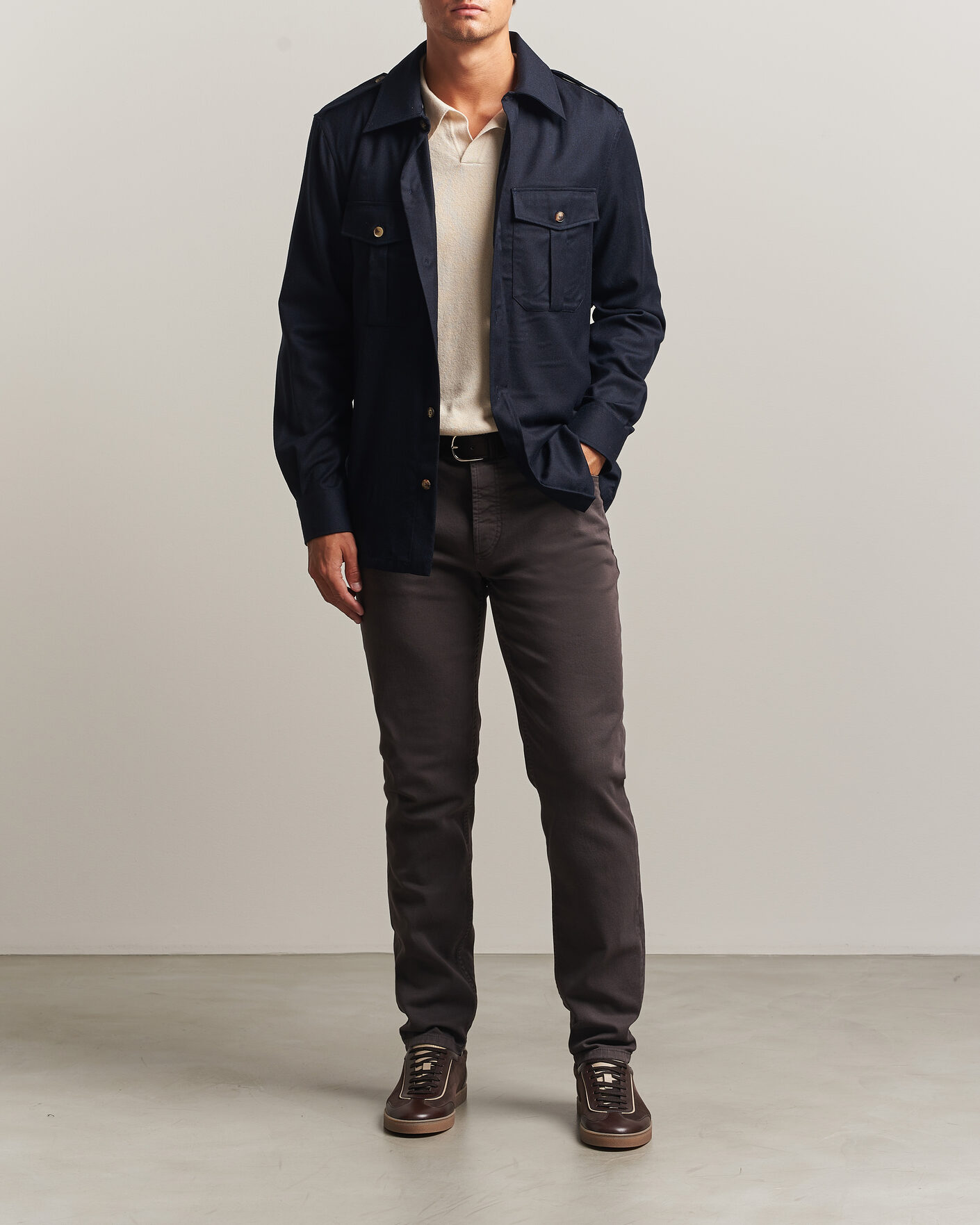 Herre | Bukser | Brunello Cucinelli | Slim Fit Bull Denim Pants Dark Brown
