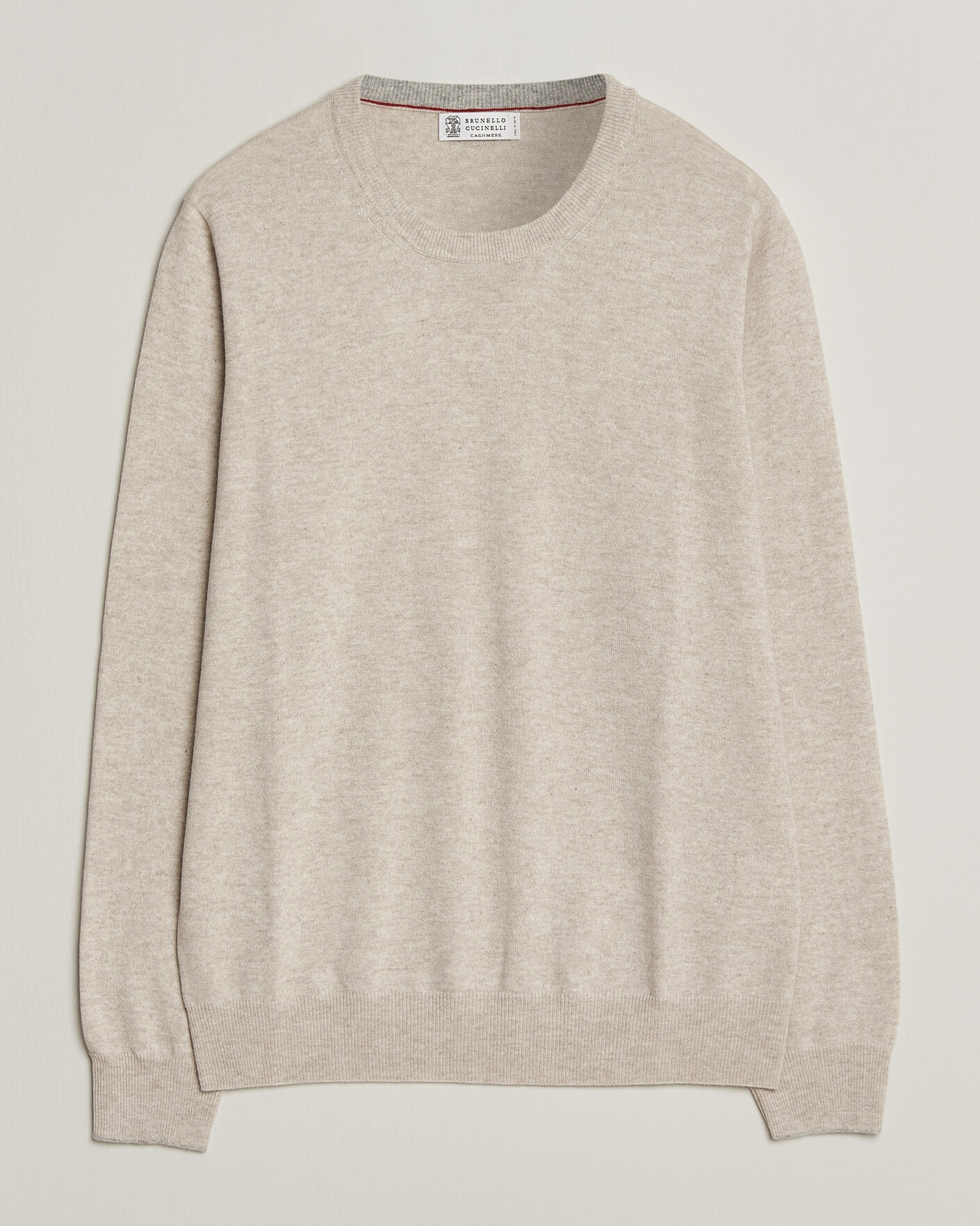 Herre | Gensere | Brunello Cucinelli | 2 Ply Cashmere Pullover Oyster