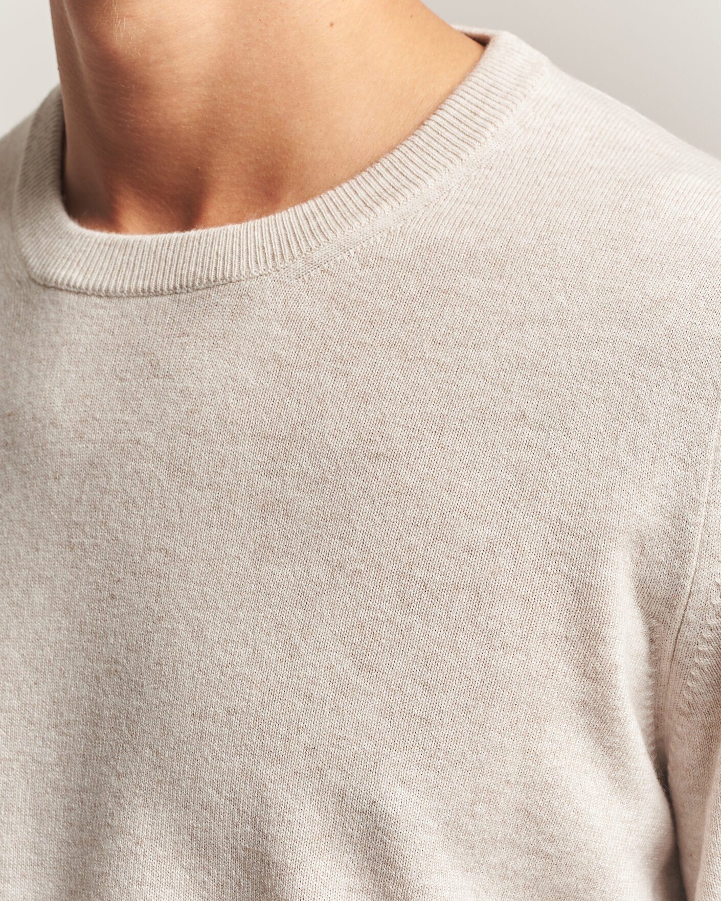 Herre | Gensere | Brunello Cucinelli | 2 Ply Cashmere Pullover Oyster