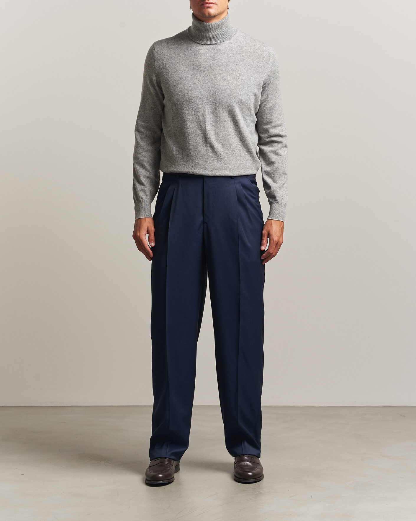 Herre | Gensere | Brunello Cucinelli | 2 Ply Cashmere Rollneck Grey Melange