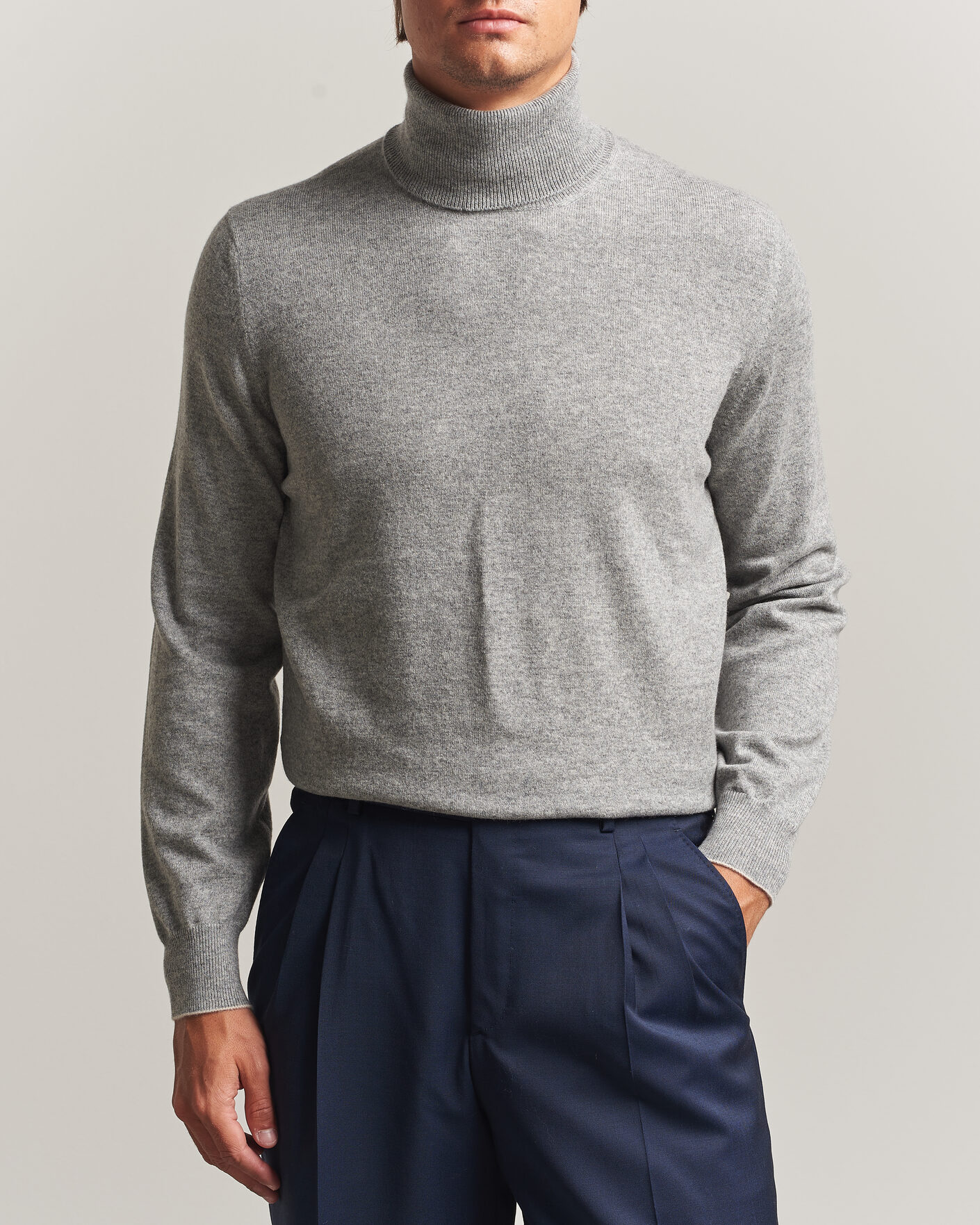 Herre | Gensere | Brunello Cucinelli | 2 Ply Cashmere Rollneck Grey Melange