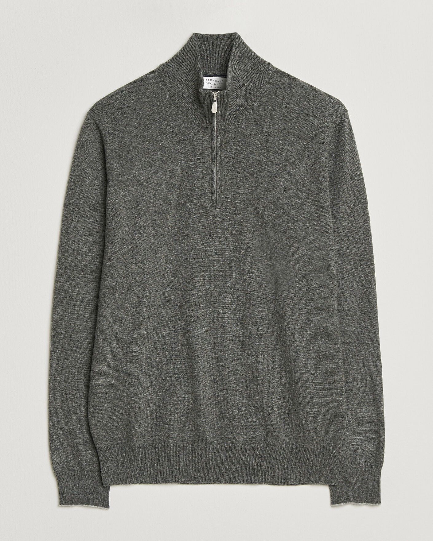 Herre | Gensere | Brunello Cucinelli | 2 Ply Cashmere Half Zip Forest Green
