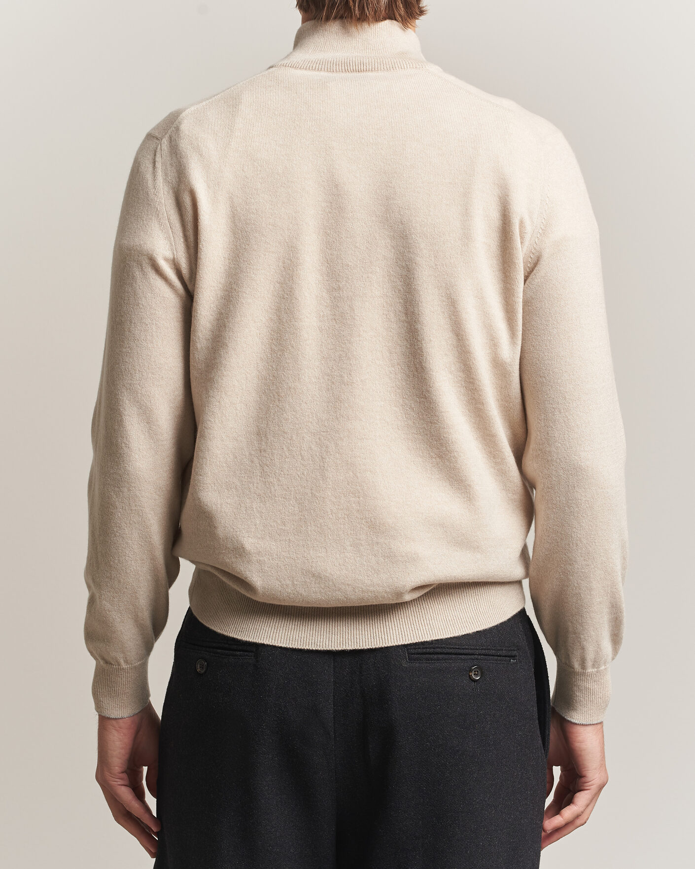 Herre | Gensere | Brunello Cucinelli | 2 Ply Cashmere Half Zip Sand