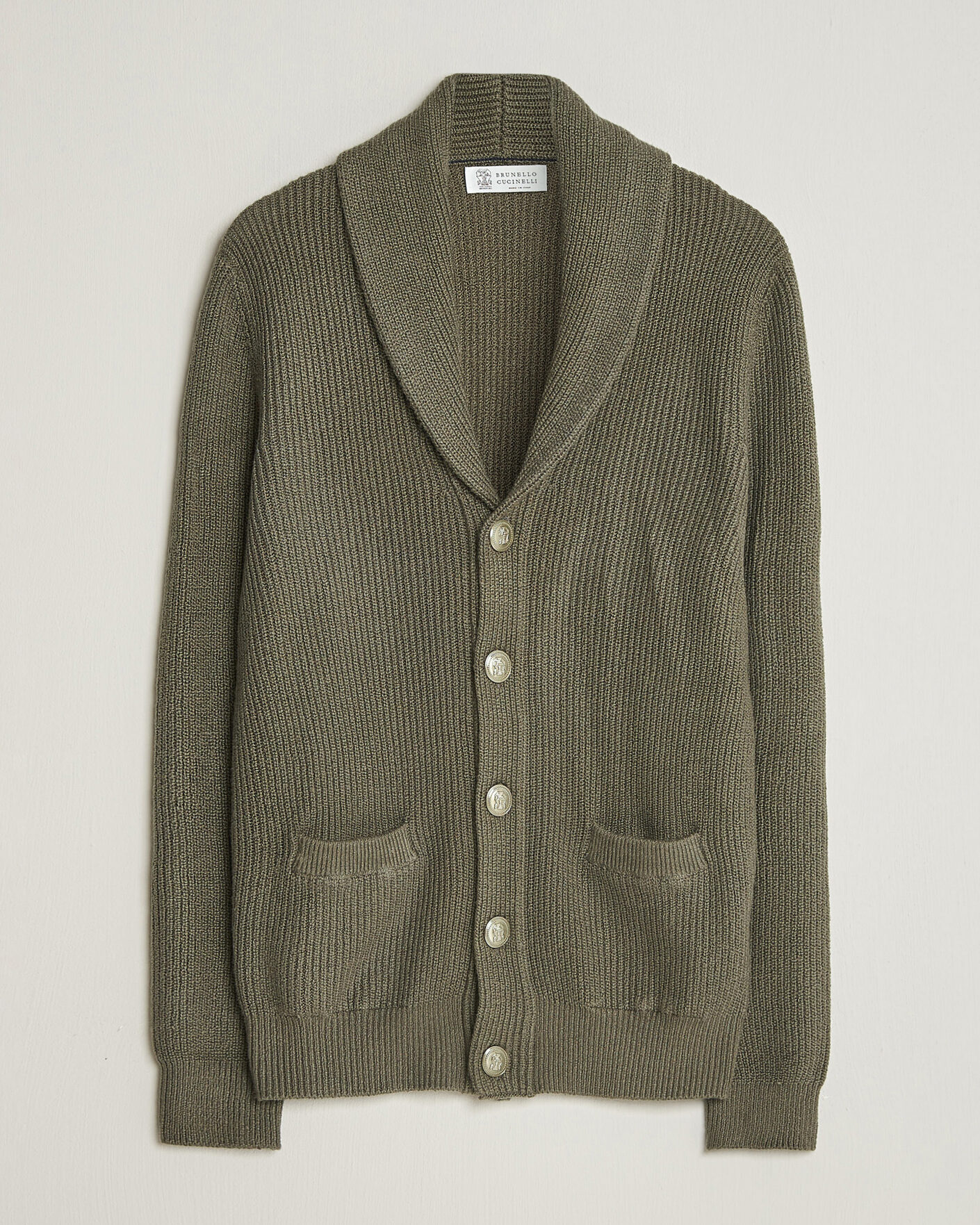 Herre | Gensere | Brunello Cucinelli | Shawl Collar Cardigan Forest Green