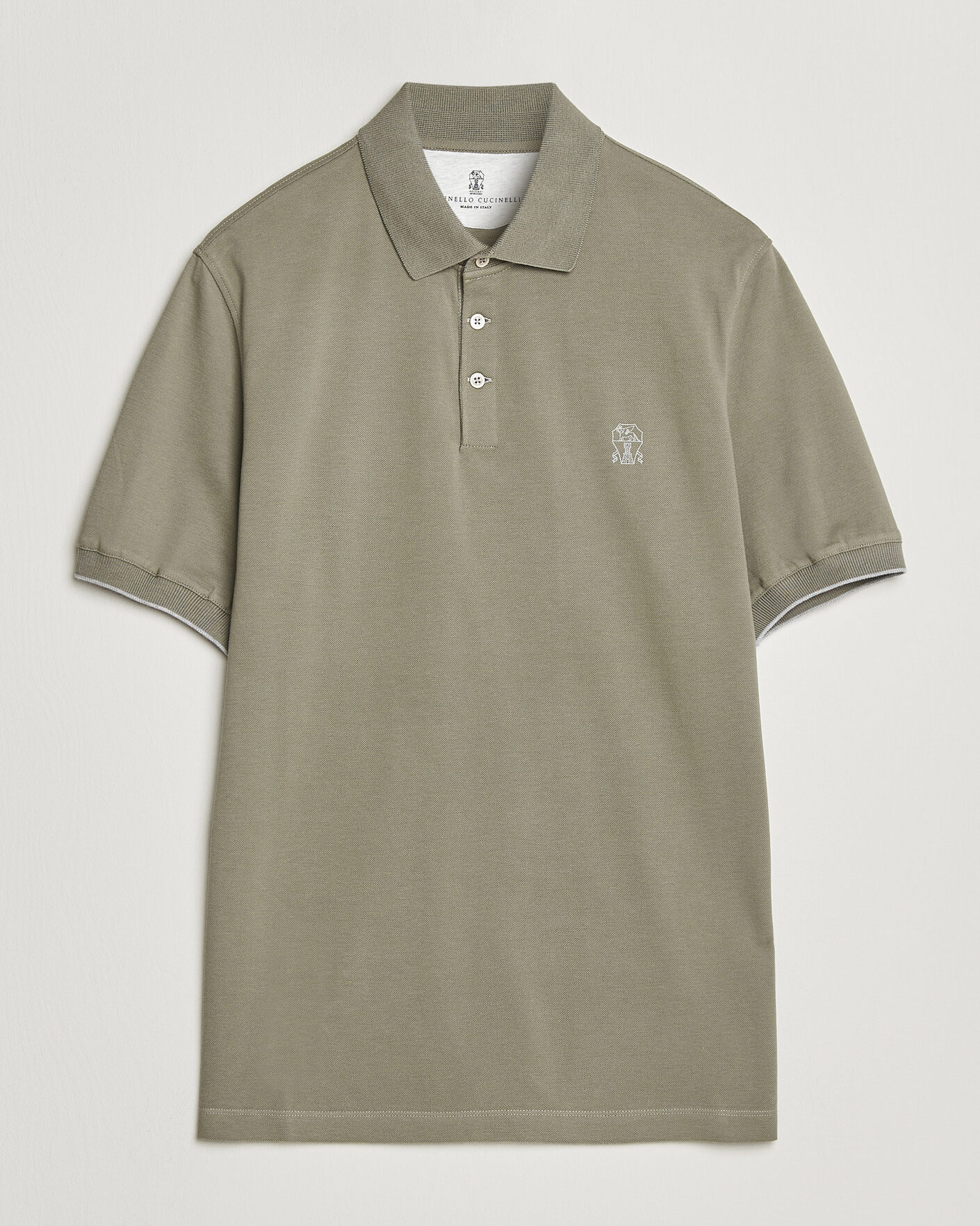 Herre | Pikéer | Brunello Cucinelli | Short Sleeve Logo Polo Olive