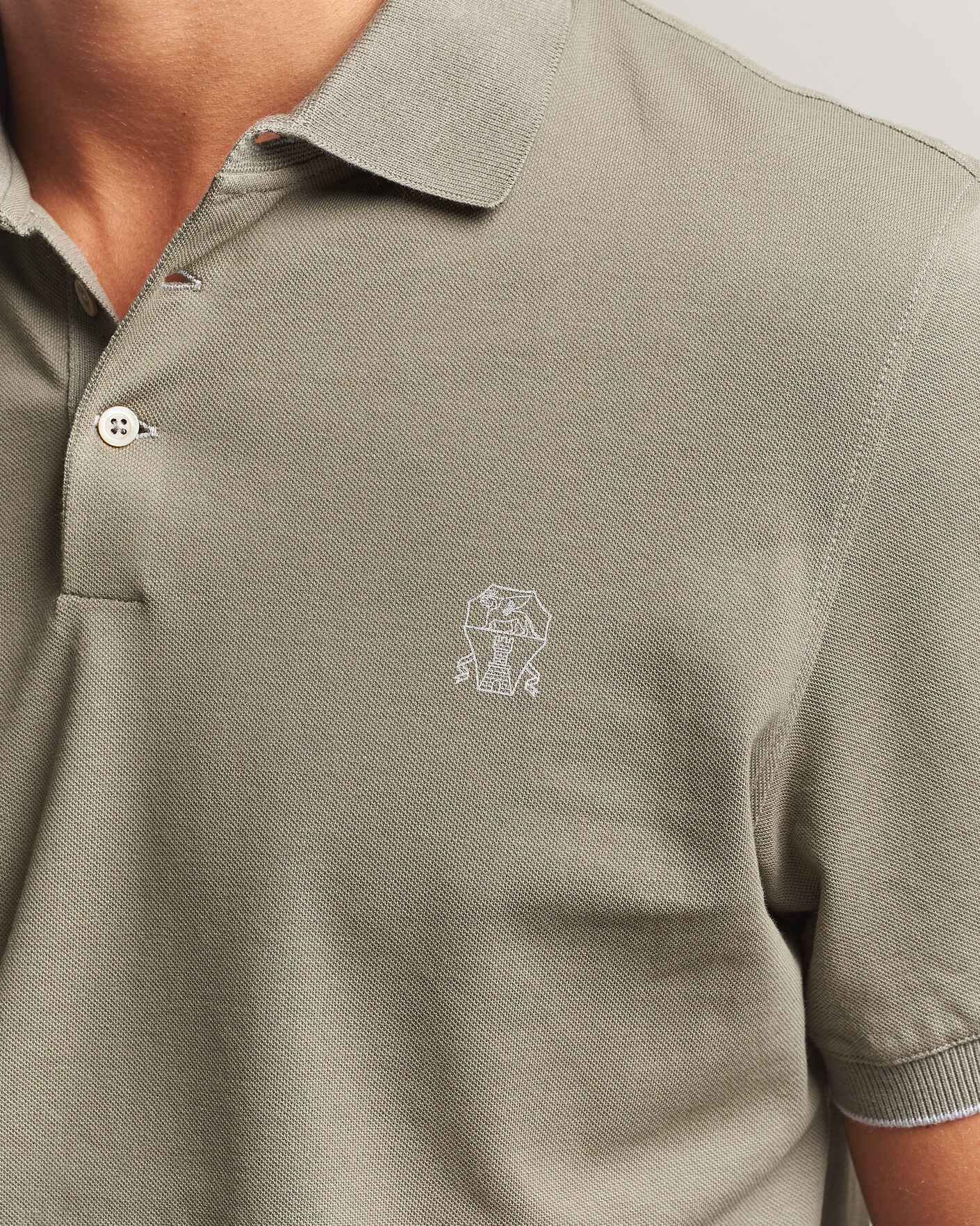Herre | Pikéer | Brunello Cucinelli | Short Sleeve Logo Polo Olive