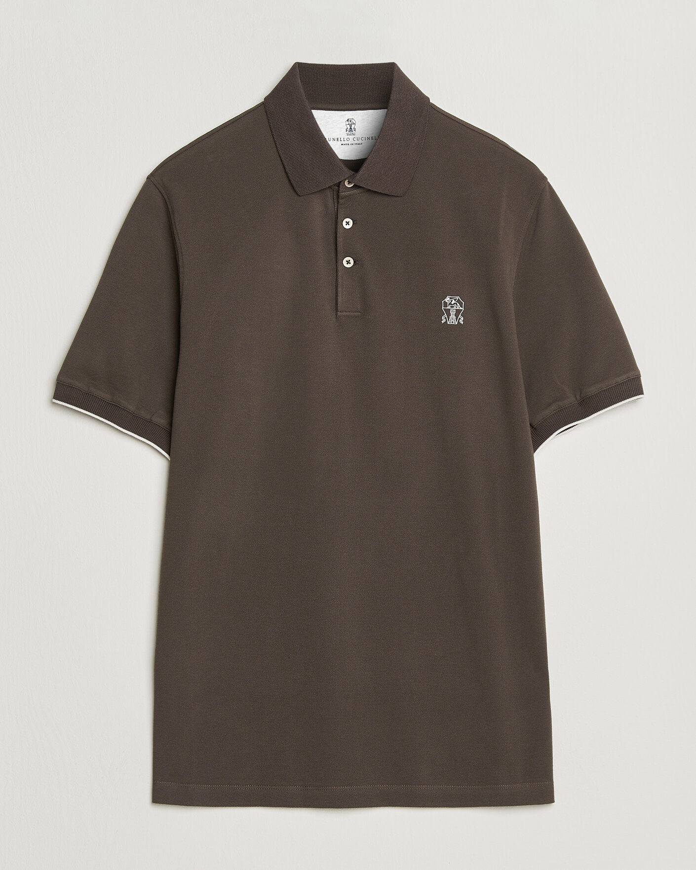 Herre | Pikéer | Brunello Cucinelli | Short Sleeve Logo Polo Dark Brown
