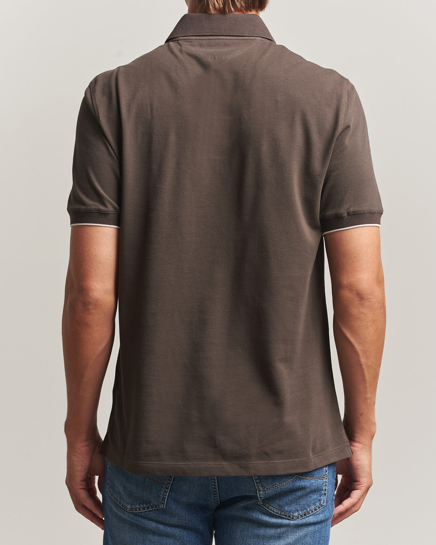 Herre | Pikéer | Brunello Cucinelli | Short Sleeve Logo Polo Dark Brown