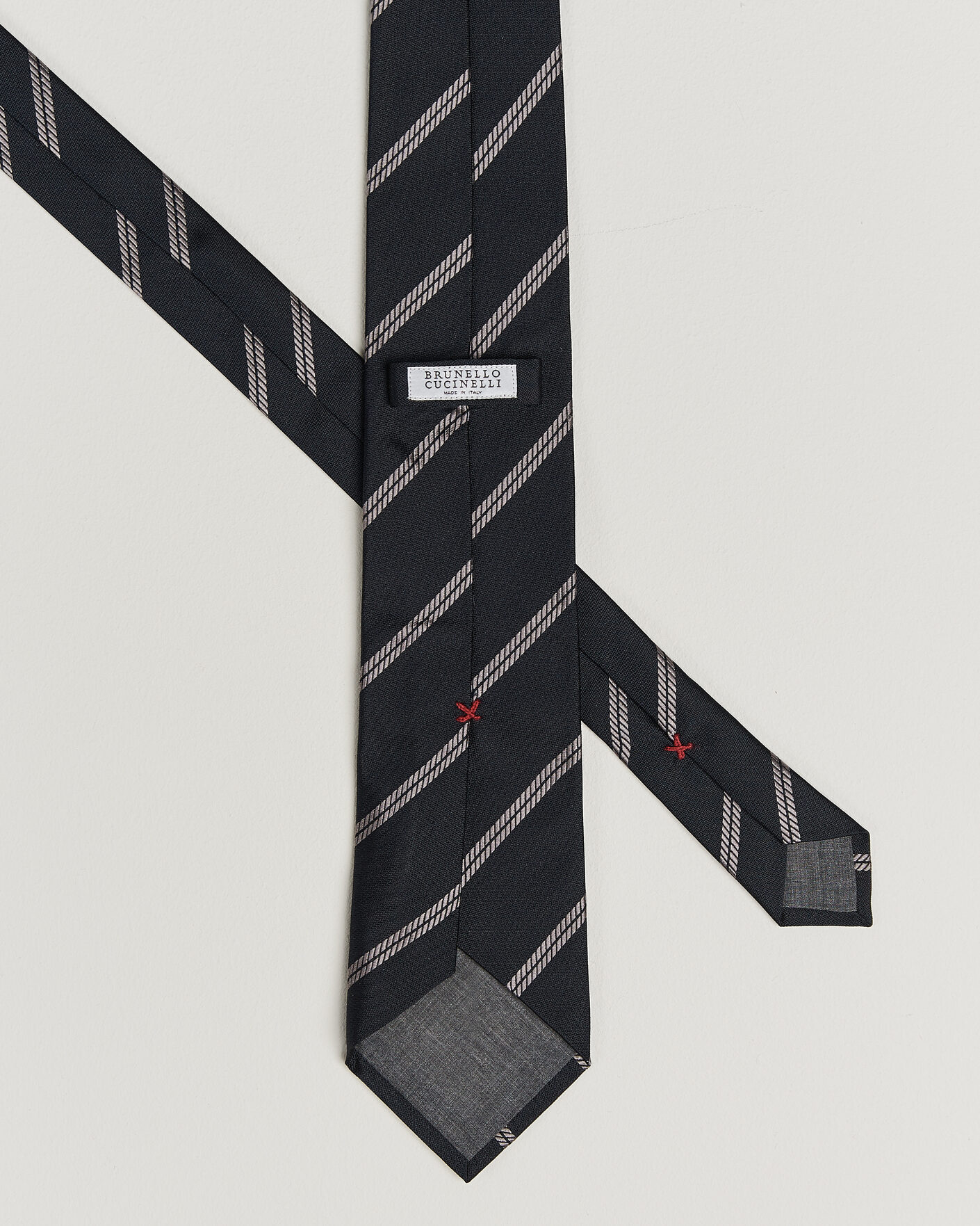 Herre | Slips | Brunello Cucinelli | Regimental Stripe Silk Tie Navy