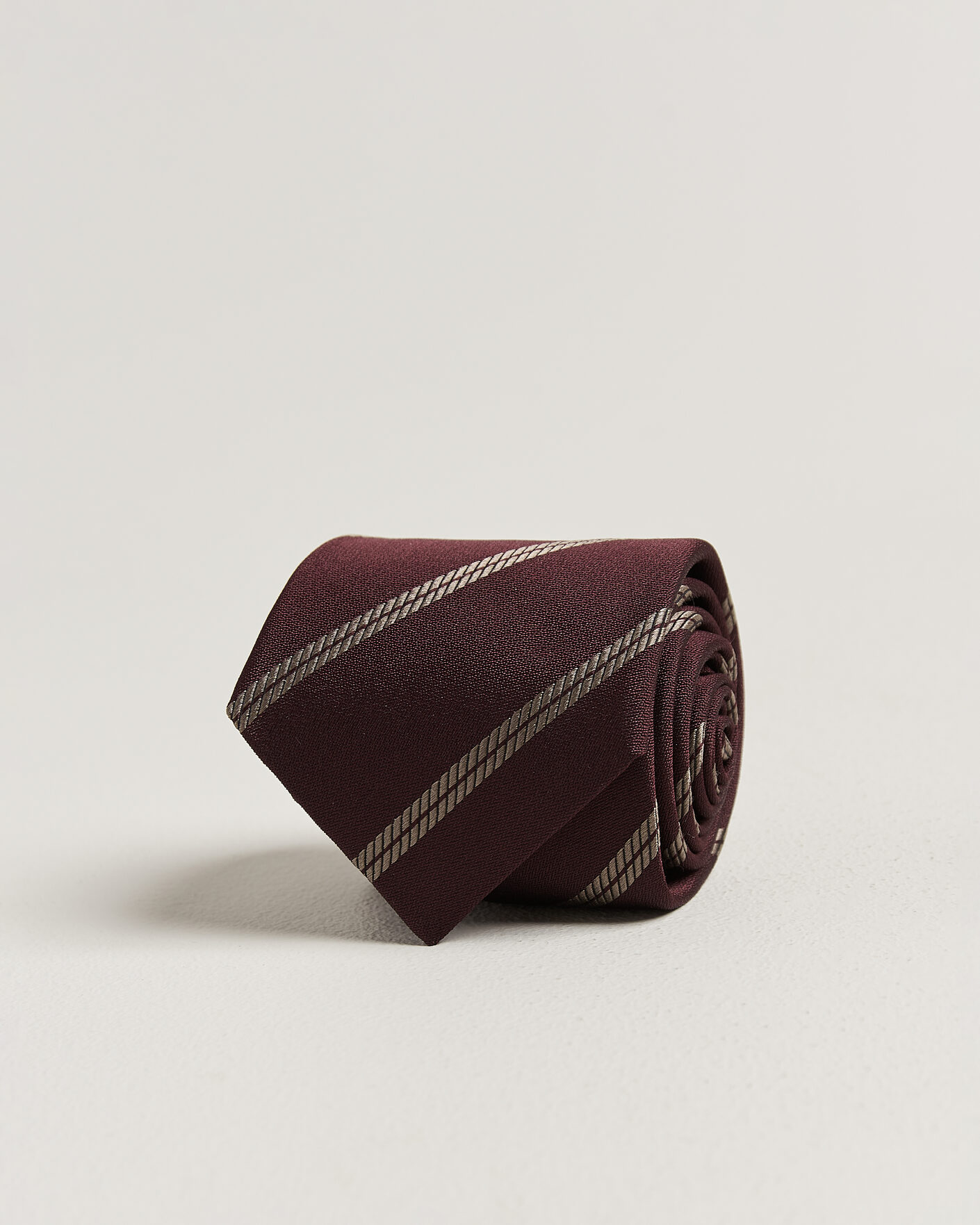 Herre | Slips | Brunello Cucinelli | Regimental Stripe Silk Tie Burgundy