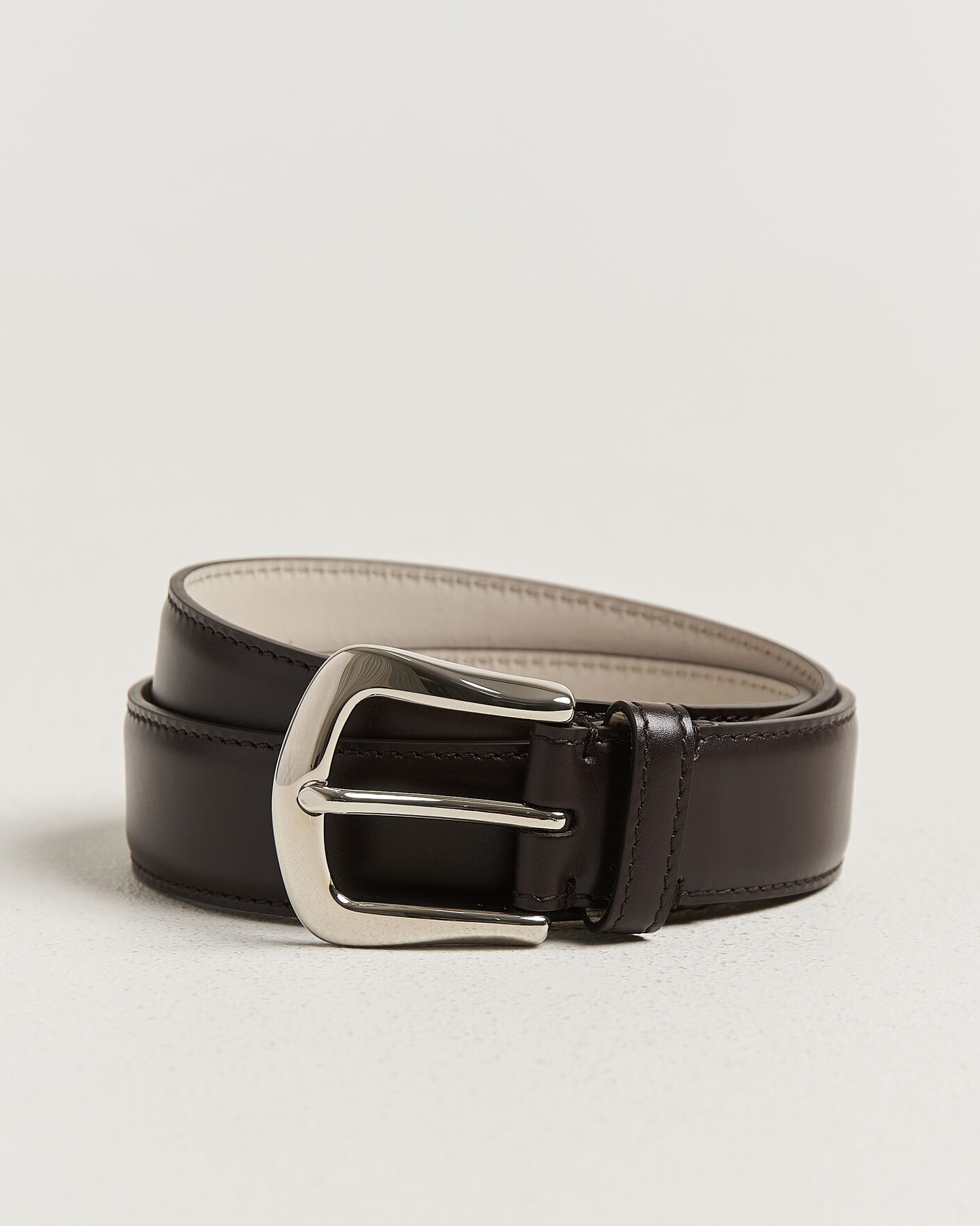 Herre | Belter | Brunello Cucinelli | Calf Leather Belt Dark Brown