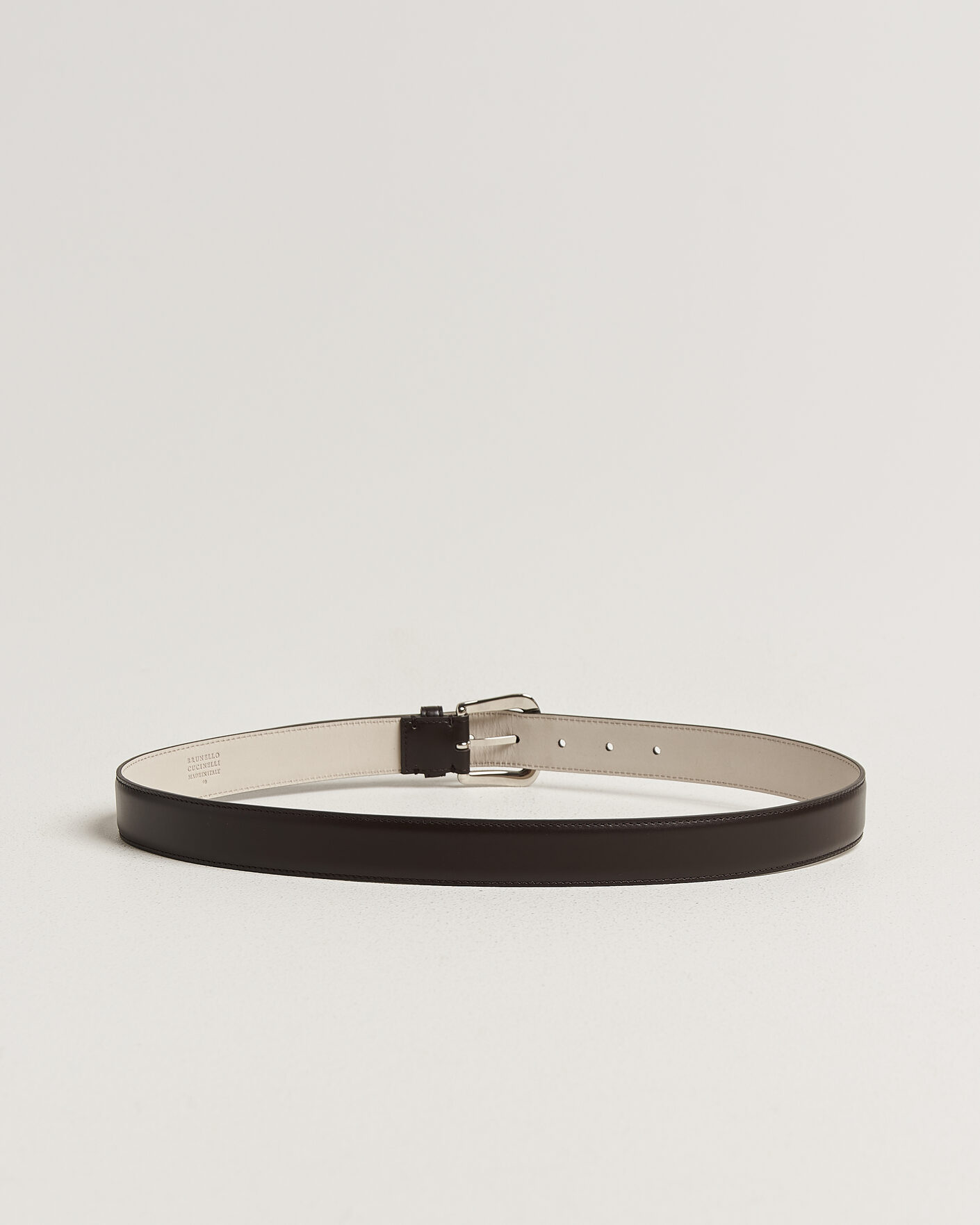 Herre | Belter | Brunello Cucinelli | Calf Leather Belt Dark Brown