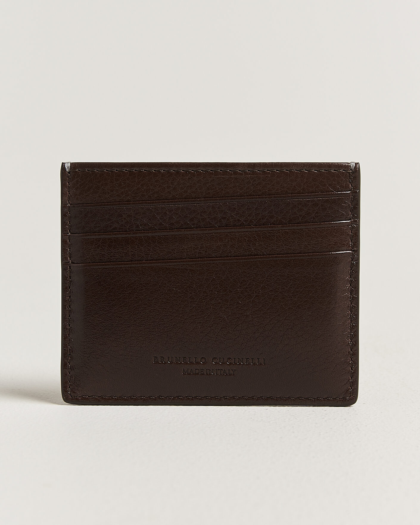 Herre | Lommebøker | Brunello Cucinelli | Grain Leather Card Holder Dark Brown
