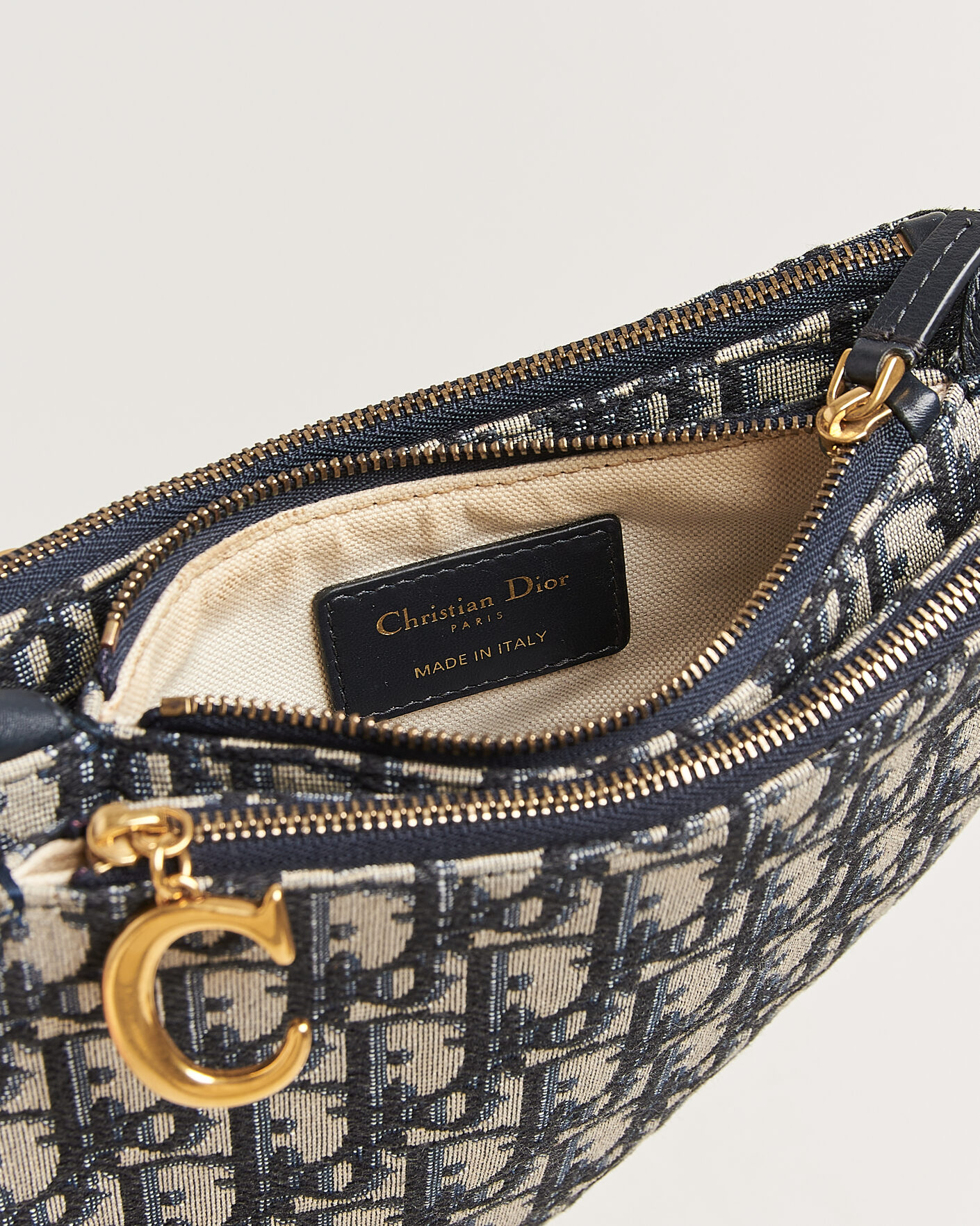 Herre | Pre-Owned & Vintage Bags | Dior Pre-Owned | Saddle Oblique Rodeo Trio Pouch Blue