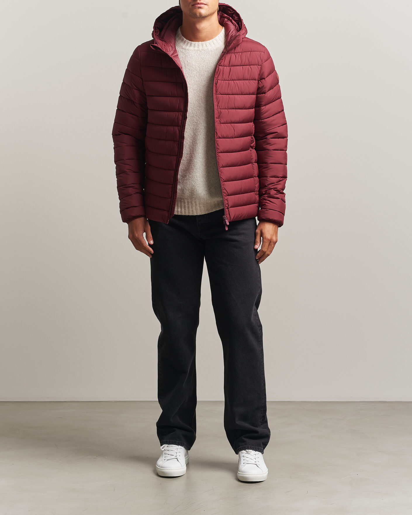 Herre | Jakker | Save The Duck | Juncus Matt Lightweight Hood Jacket Wine Red
