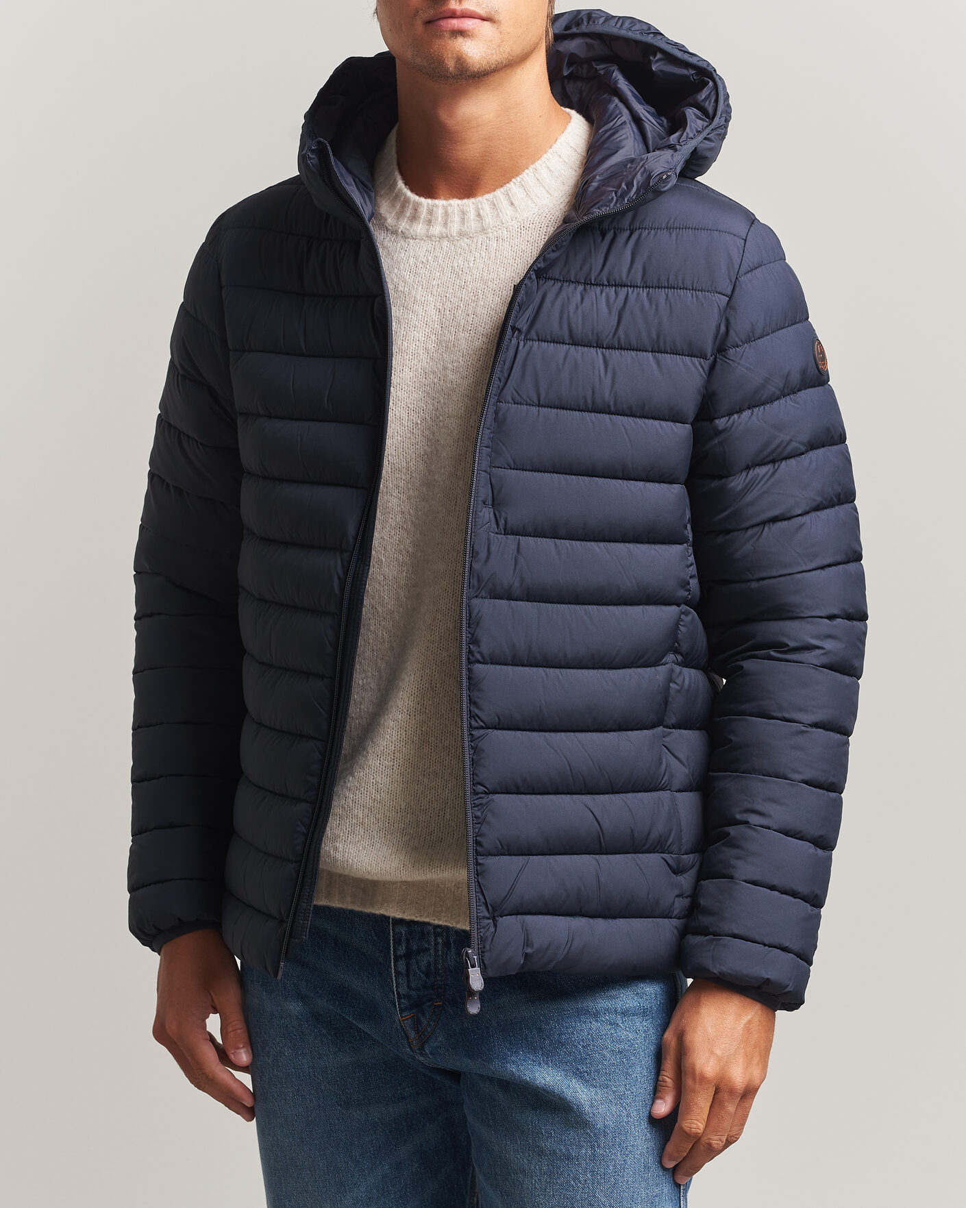 Herre | Jakker | Save The Duck | Juncus Matt Lightweight Hood Jacket Blue Black