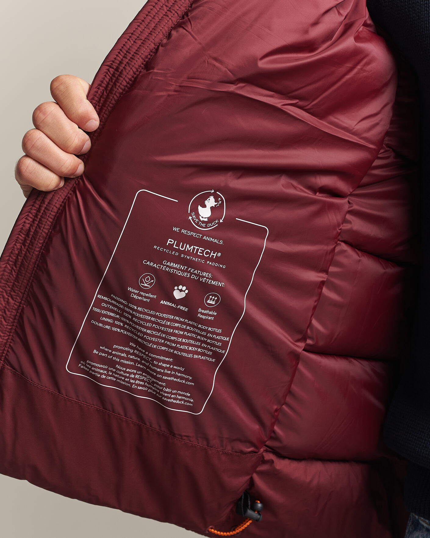Herre | Jakker | Save The Duck | Boris Matt Padded Puffer Wine Red