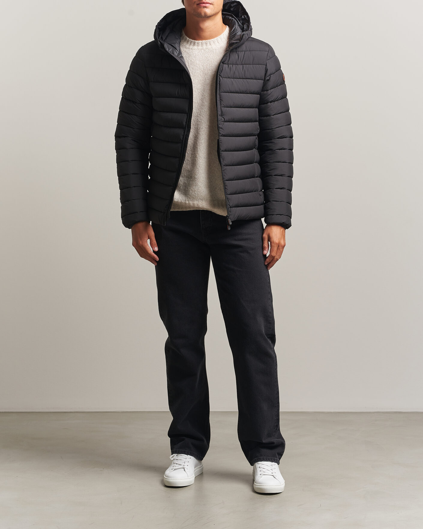 Herre | Jakker | Save The Duck | Juncus Matt Lightweight Hood Jacket Black