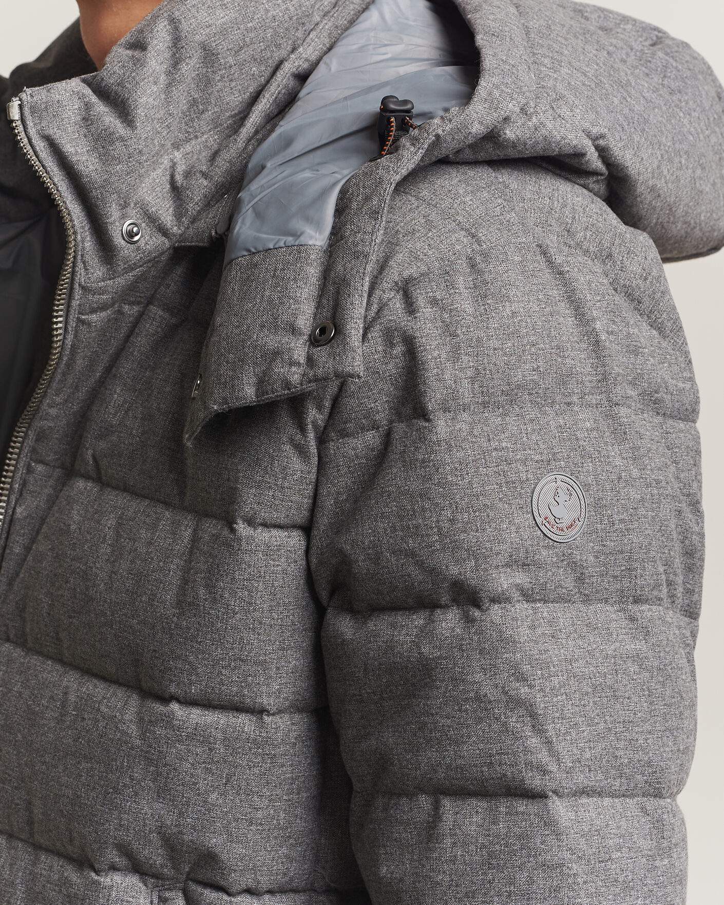 Herre | Jakker | Save The Duck | Constantin Padded Flannel Jacket Mid Grey Melange