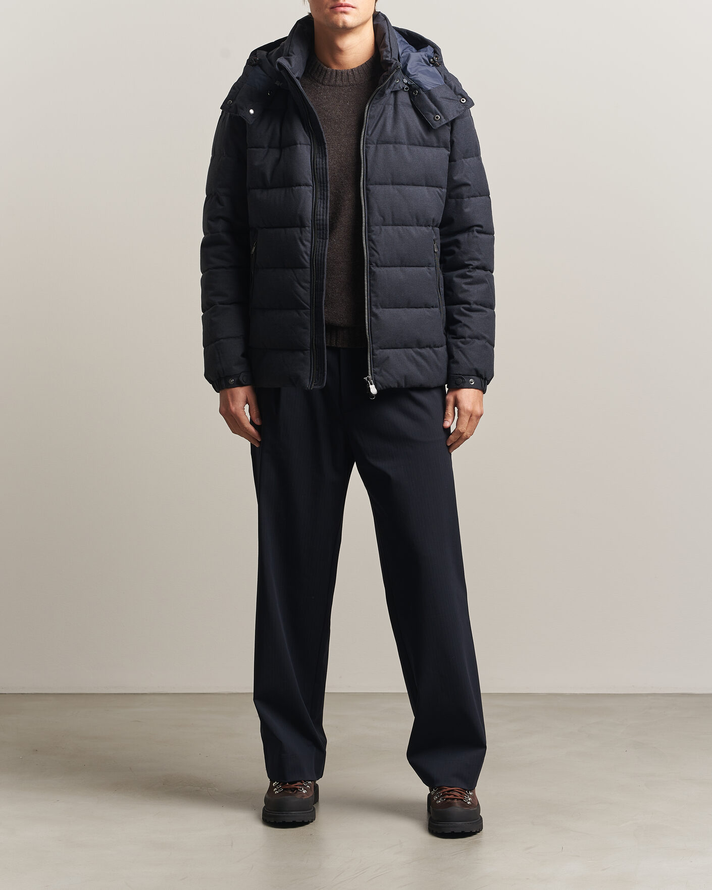 Herre | Jakker | Save The Duck | Constantin Padded Flannel Jacket Navy Blue Melange