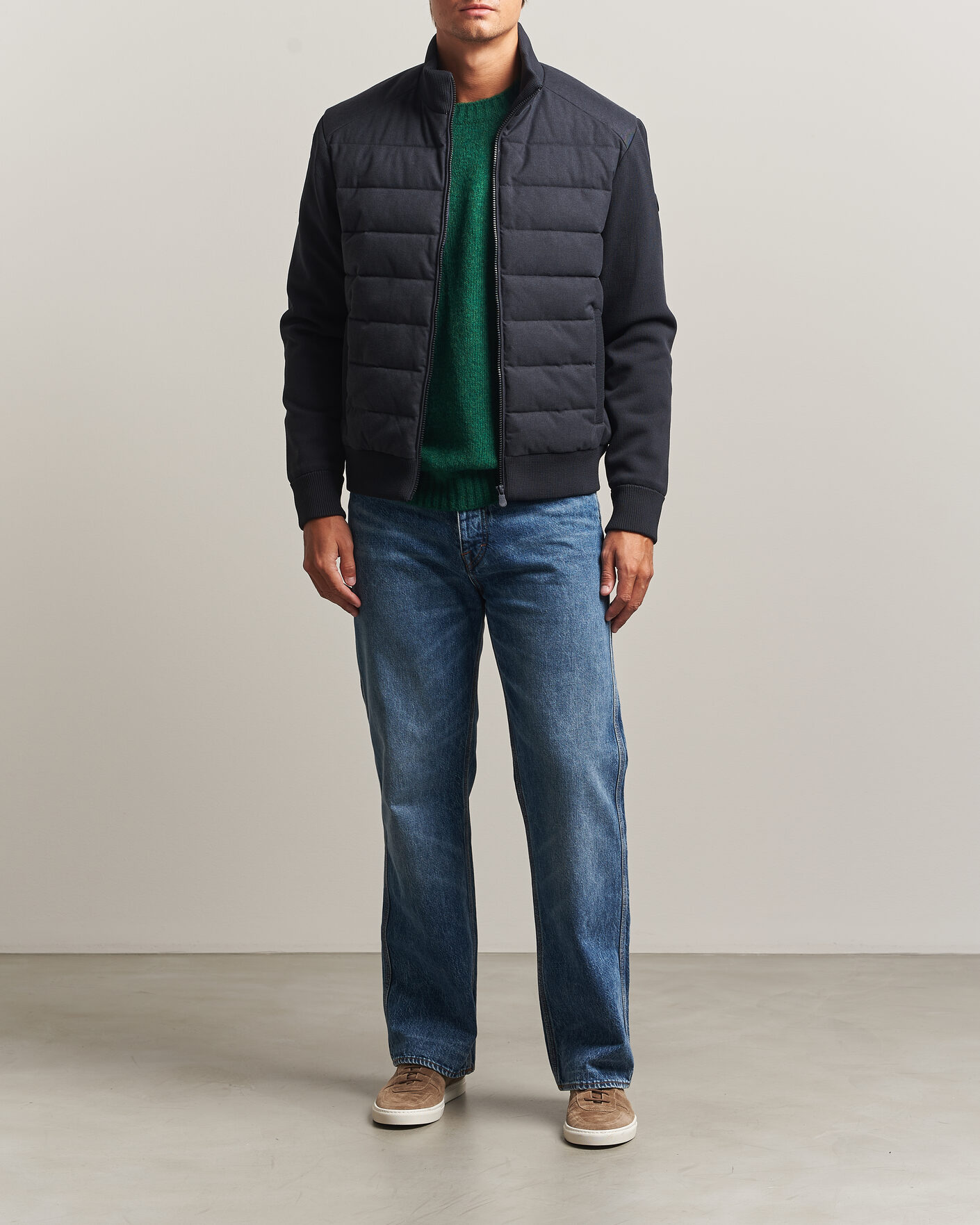 Herre | Jakker | Save The Duck | Lasse Padded Hybrid Jacket Navy Blue Melange