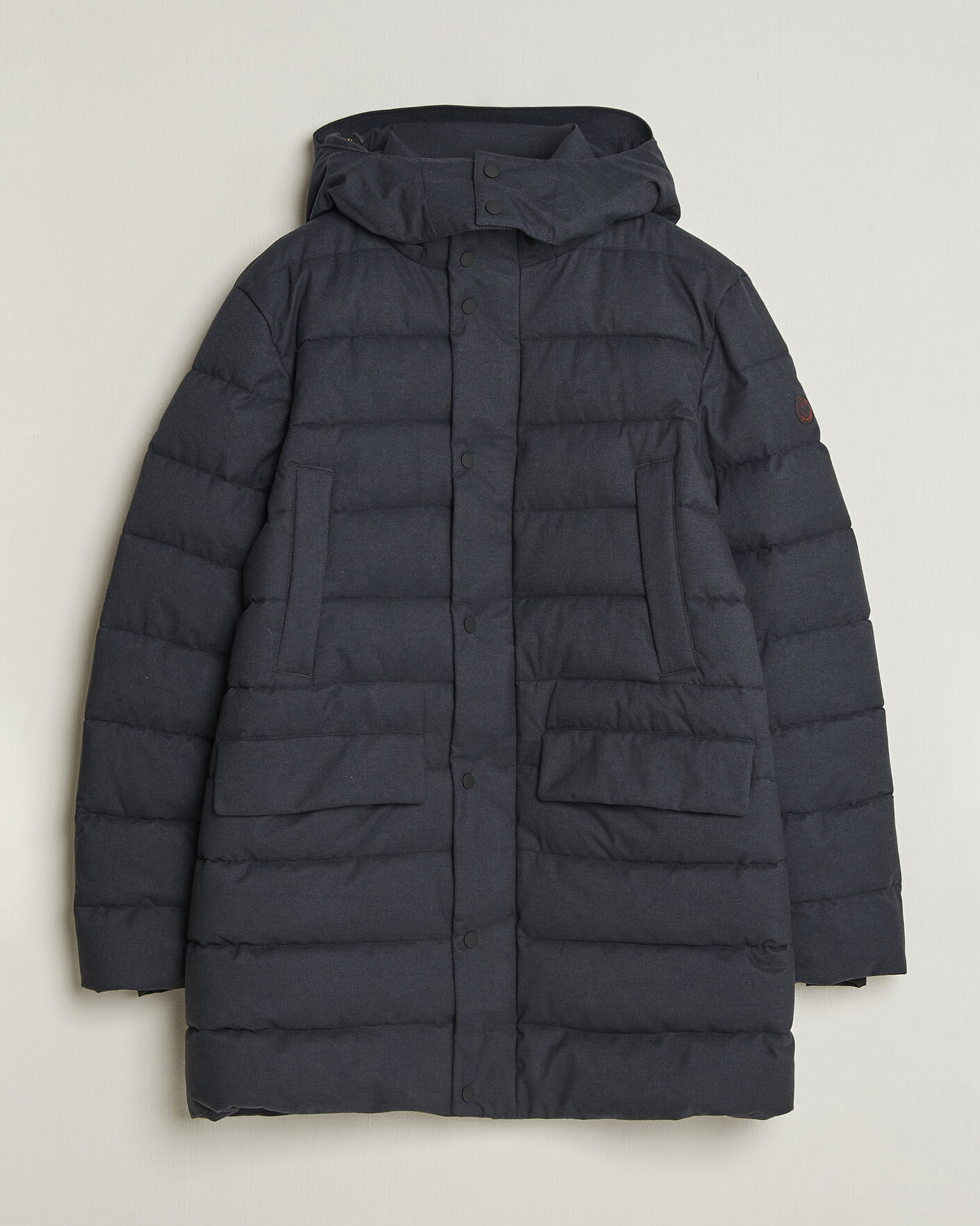 Herre | Jakker | Save The Duck | Byrne Padded Flannel Coat Navy Blue Melange