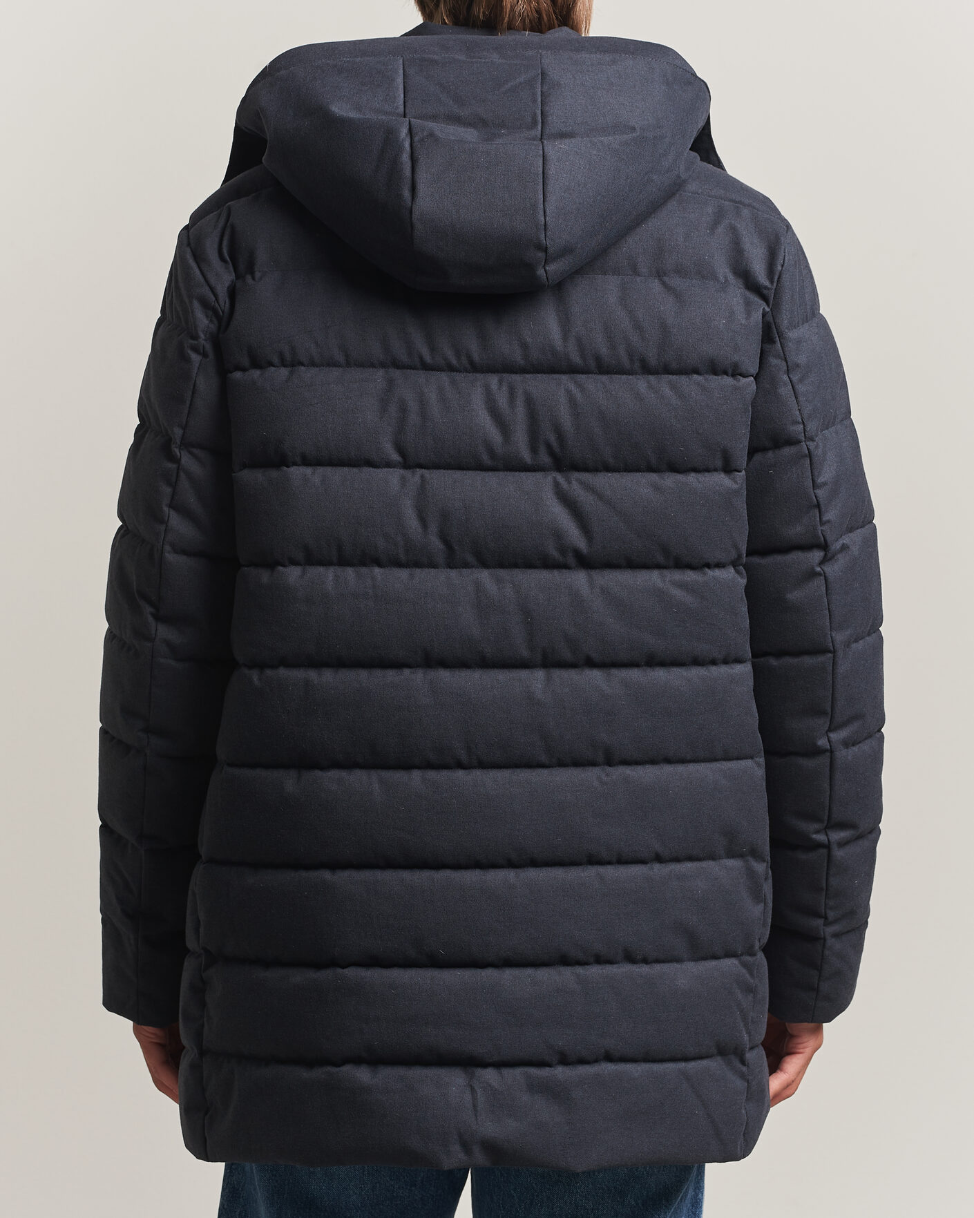 Herre | Jakker | Save The Duck | Byrne Padded Flannel Coat Navy Blue Melange