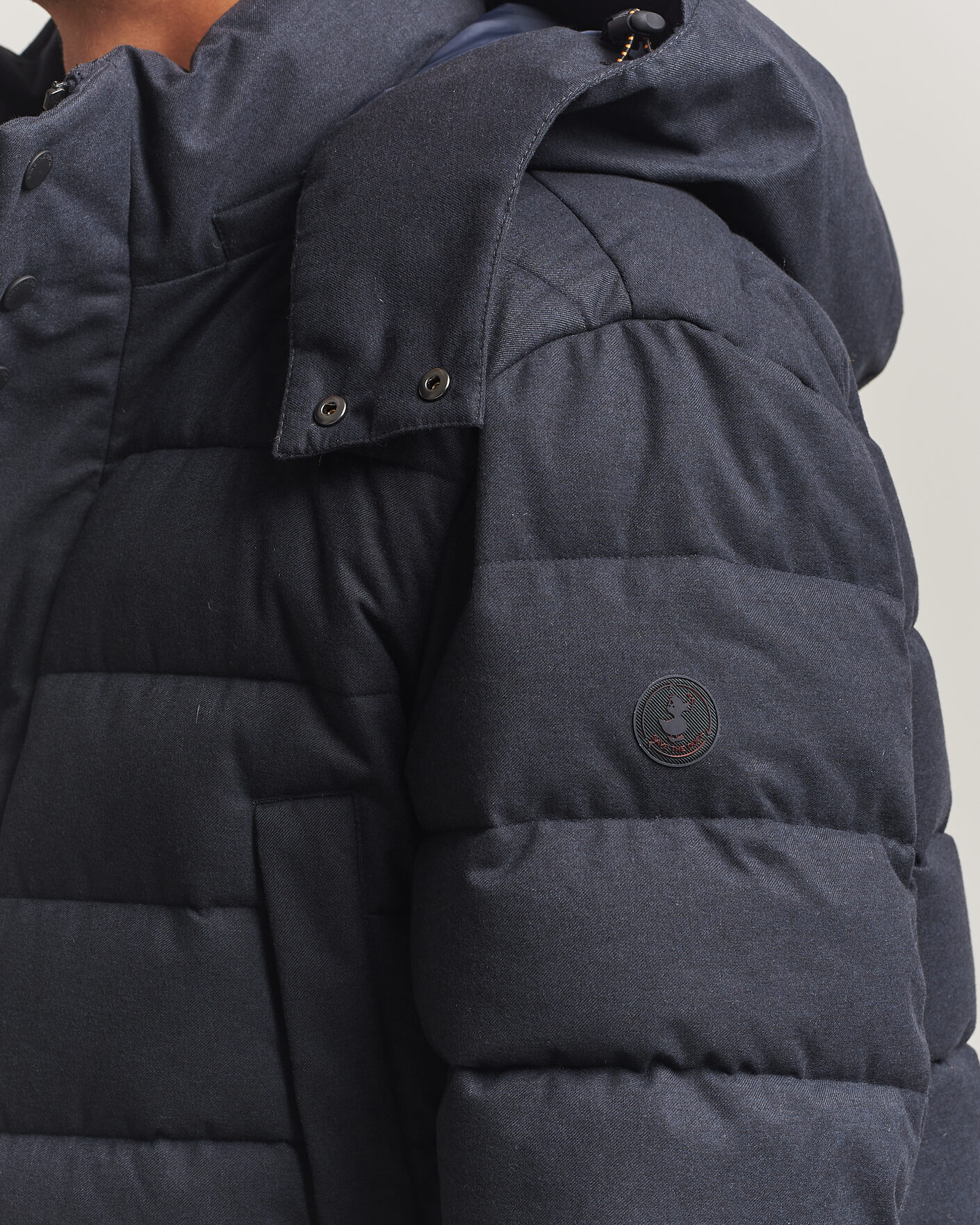 Herre | Jakker | Save The Duck | Byrne Padded Flannel Coat Navy Blue Melange