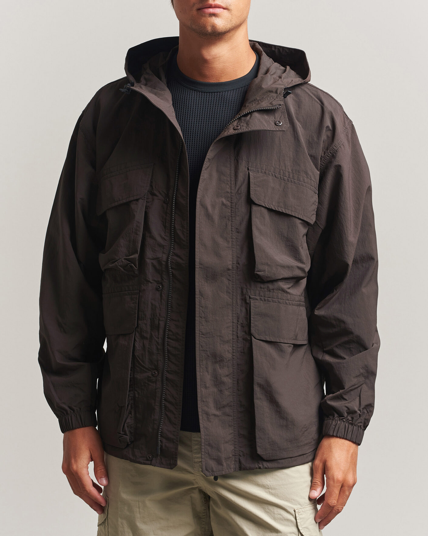 Herre | Jakker | Snow Peak | Nylon Double Rip Jacket Dark Brown
