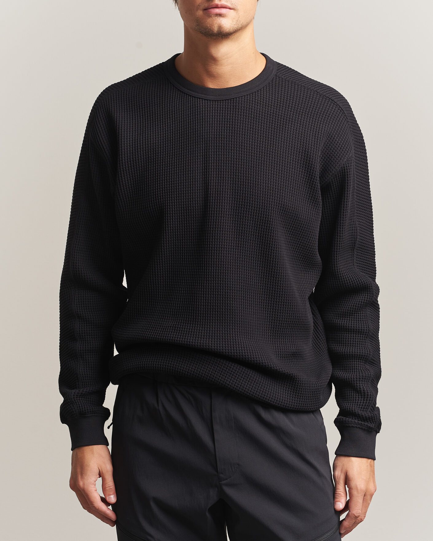 Herre | Gensere | Snow Peak | Heavyweight Waffle Pullover Black