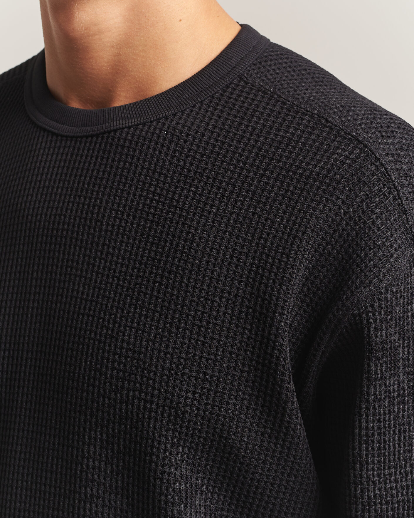 Herre | Gensere | Snow Peak | Heavyweight Waffle Pullover Black