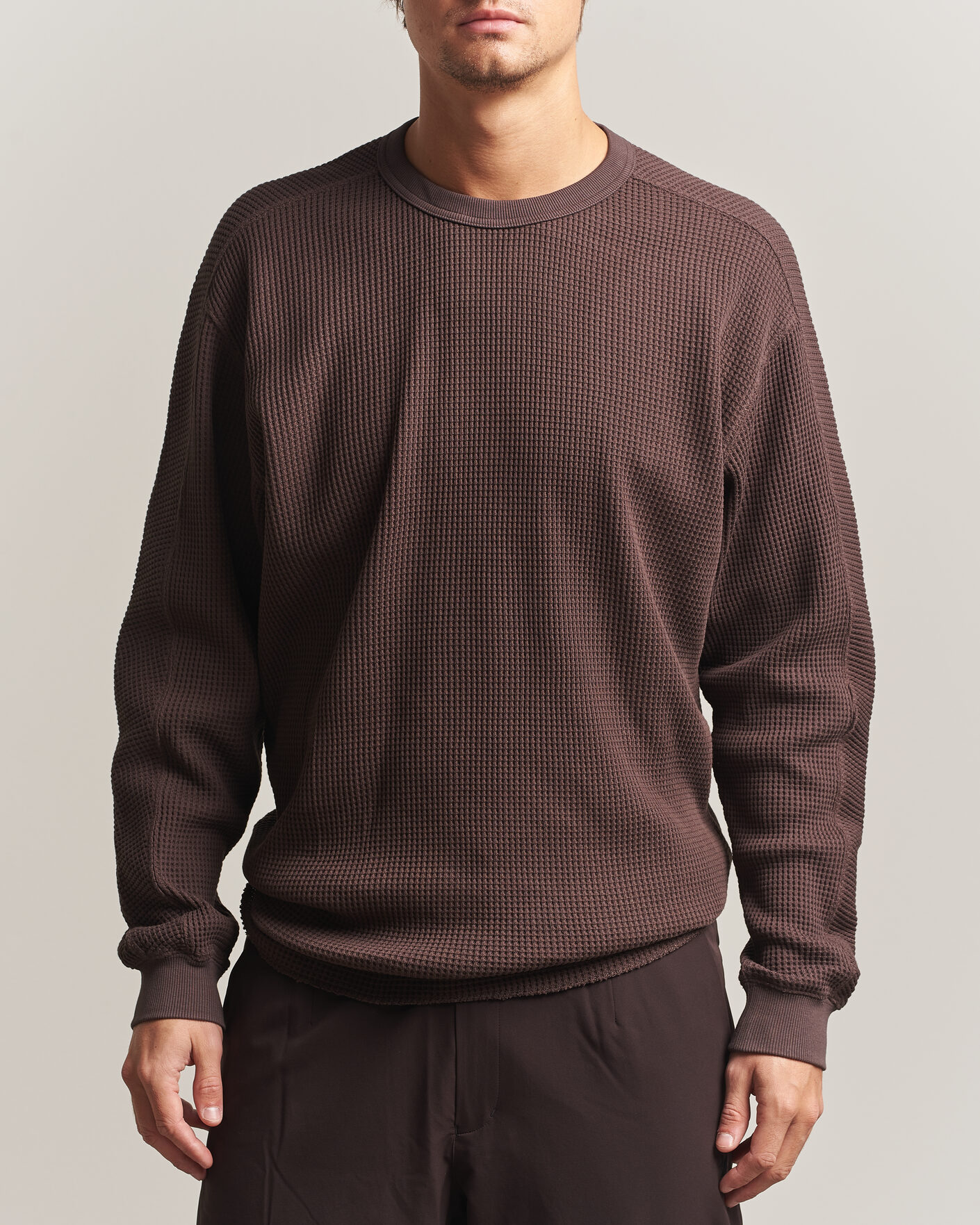 Herre | Gensere | Snow Peak | Heavyweight Waffle Pullover Dark Brown
