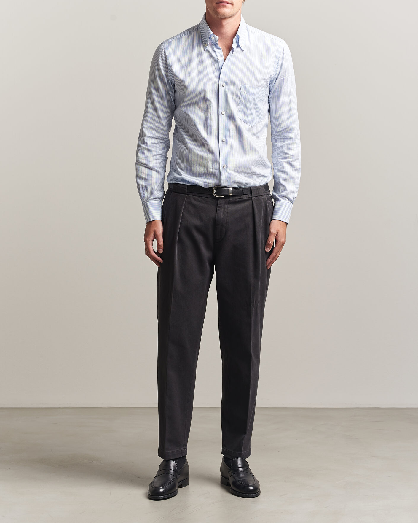 Herre | Bukser | Briglia 1949 | Portobello Loose Fit Cotton Trousers Dark Grey