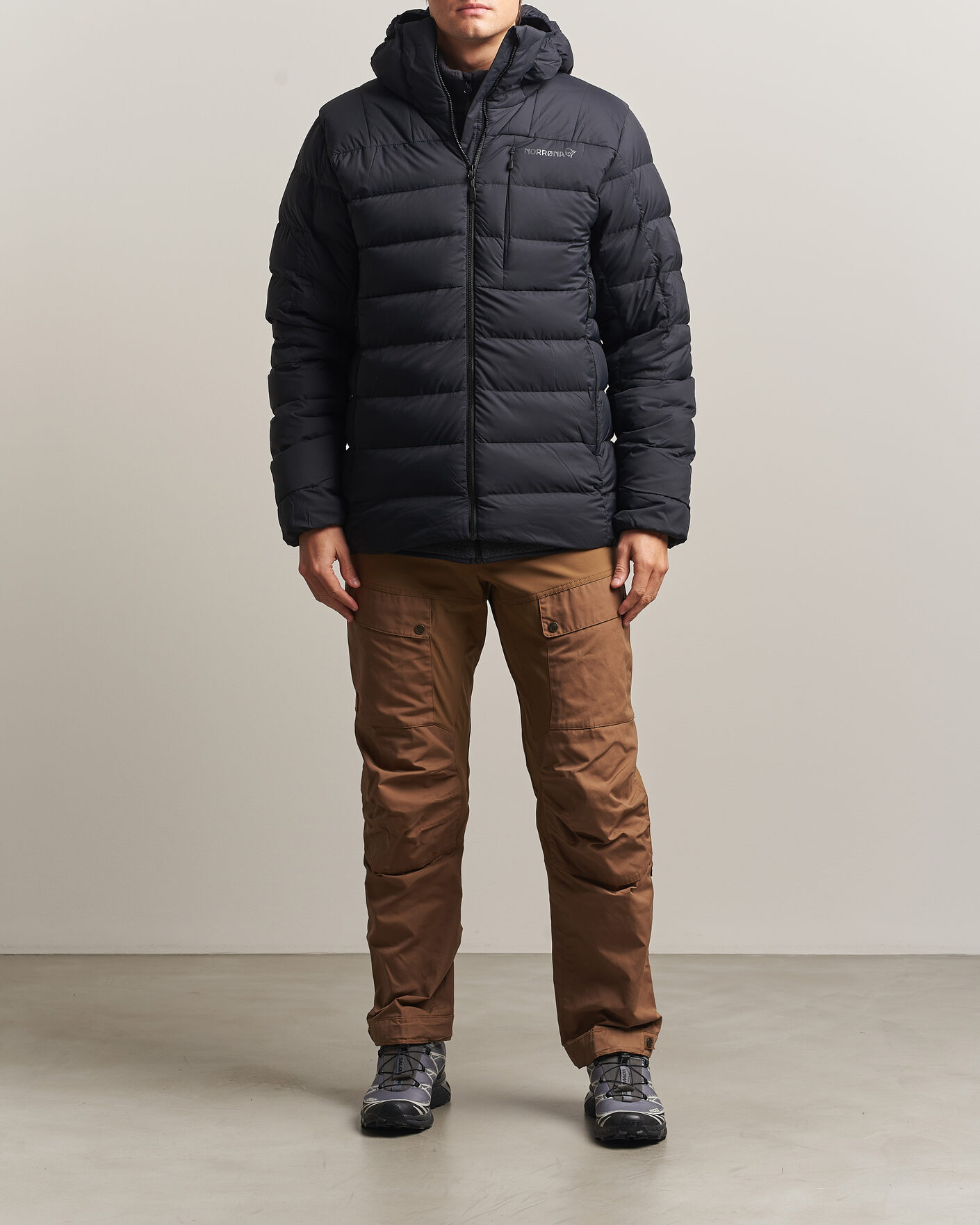Herre | Jakker | Norrøna | Femund Down 700 Zip Hood Caviar Black