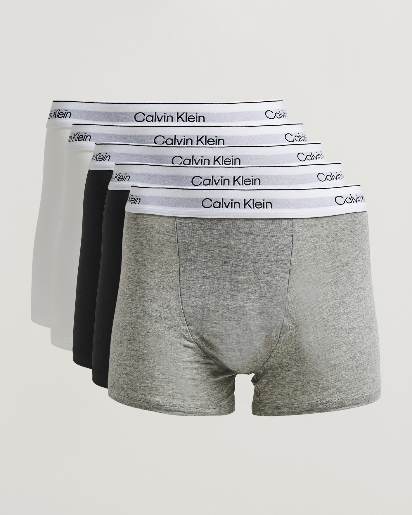 Herre | Undertøy | Calvin Klein | 5-Pack Icon Cotton Stretch Relaxed Trunk White/Black/Grey