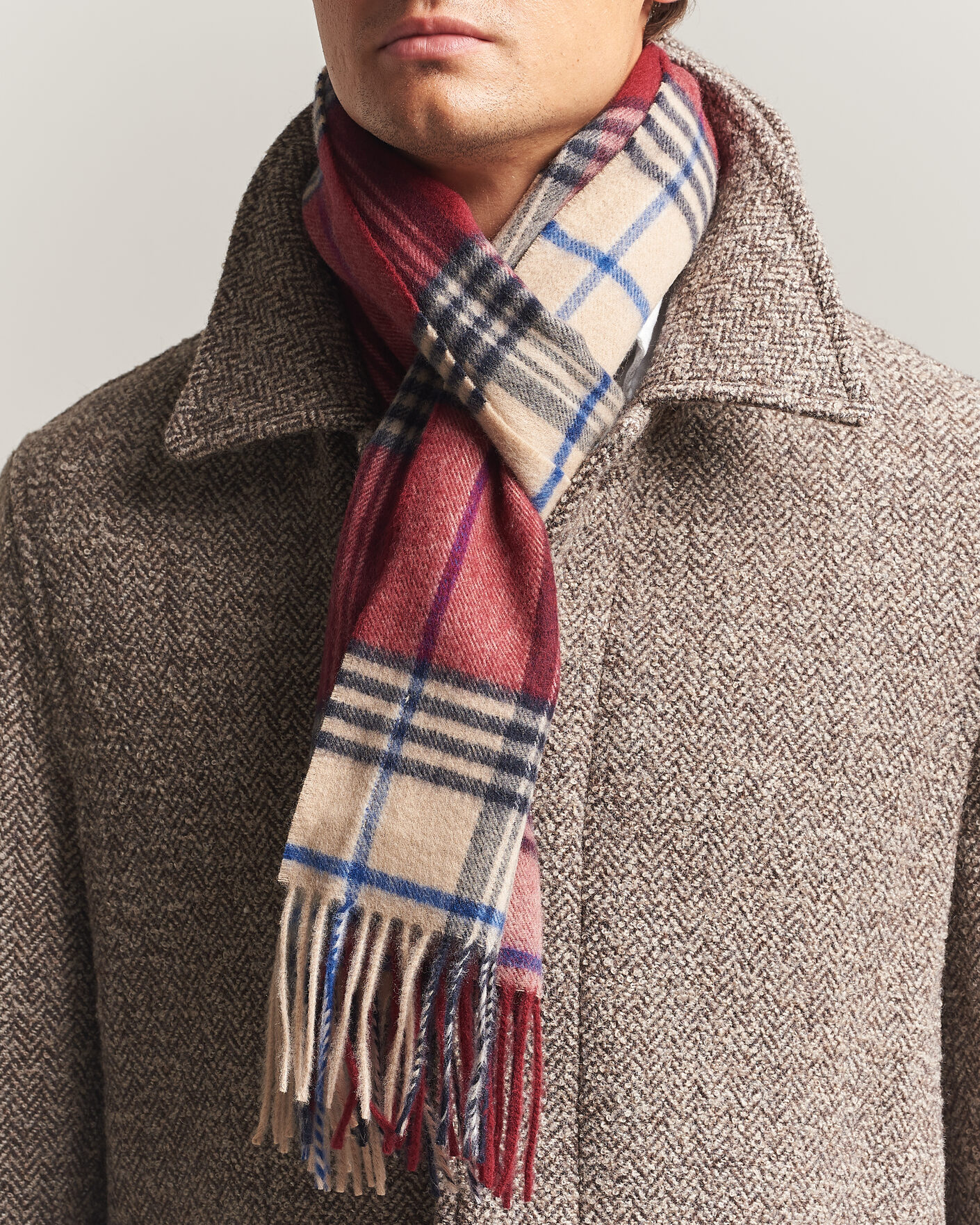 Herre | Skjerf | Gant | Checked Wool Scarf Plumped Red