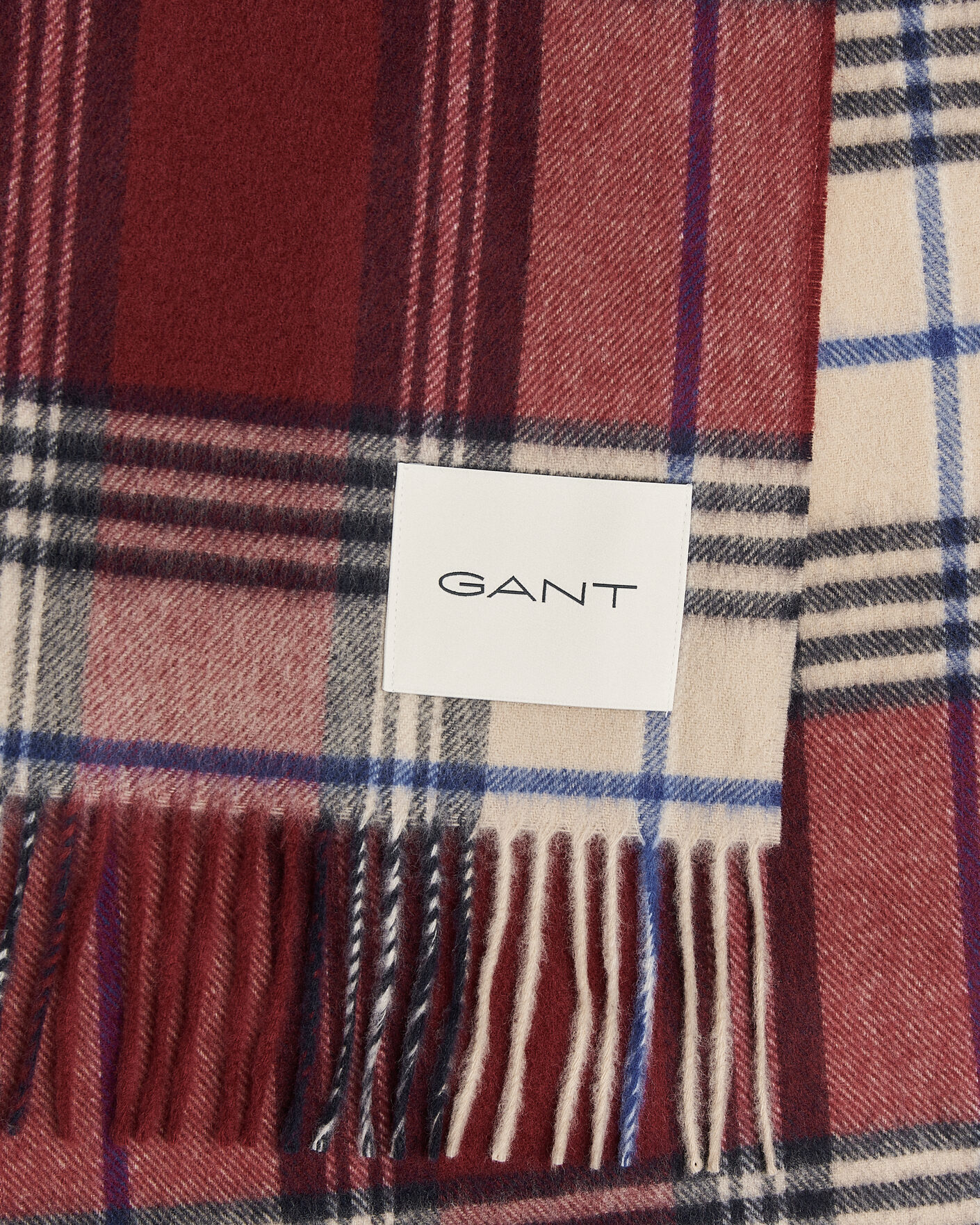 Herre | Skjerf | Gant | Checked Wool Scarf Plumped Red