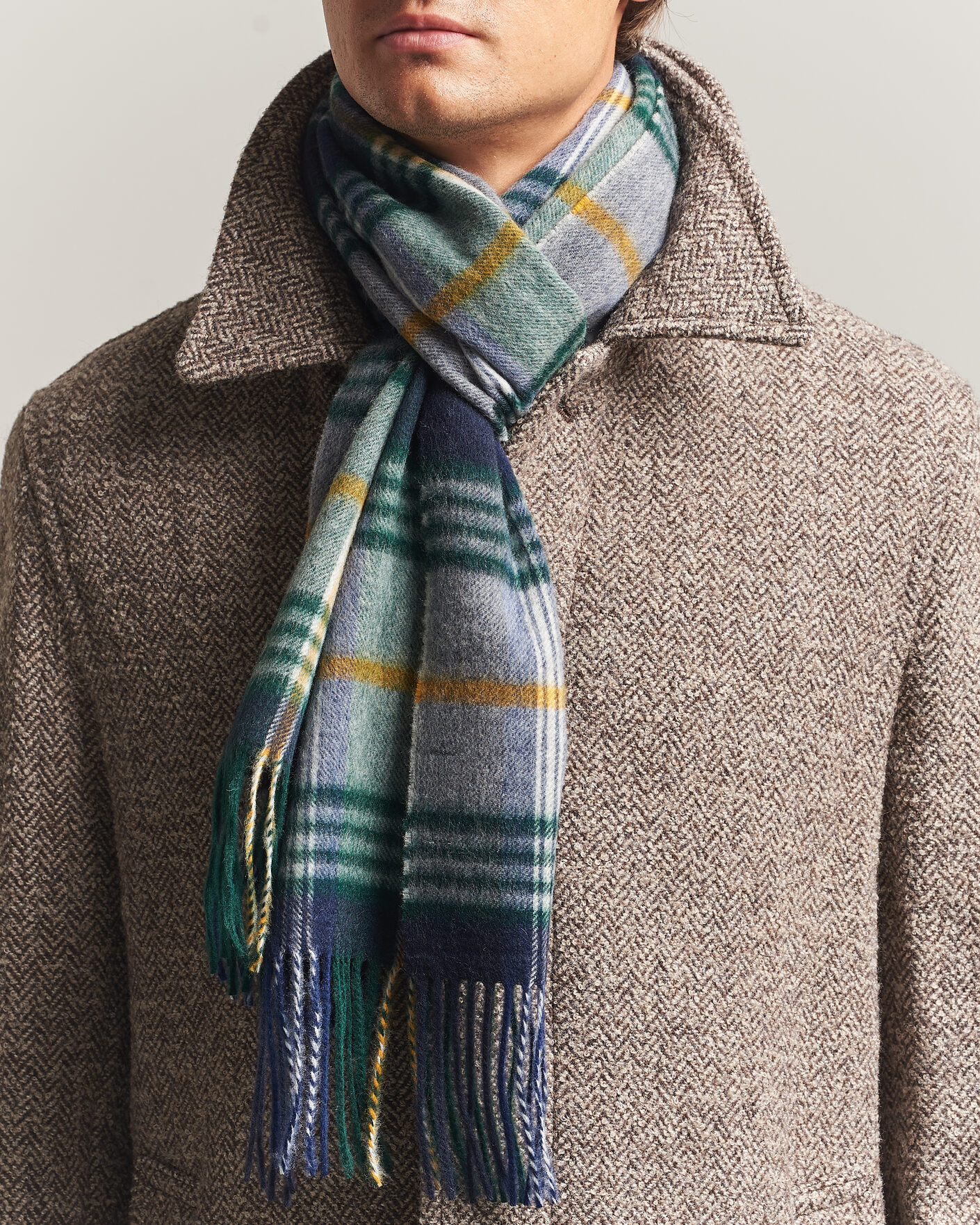 Herre | Skjerf | Gant | Checked Wool Scarf Marine