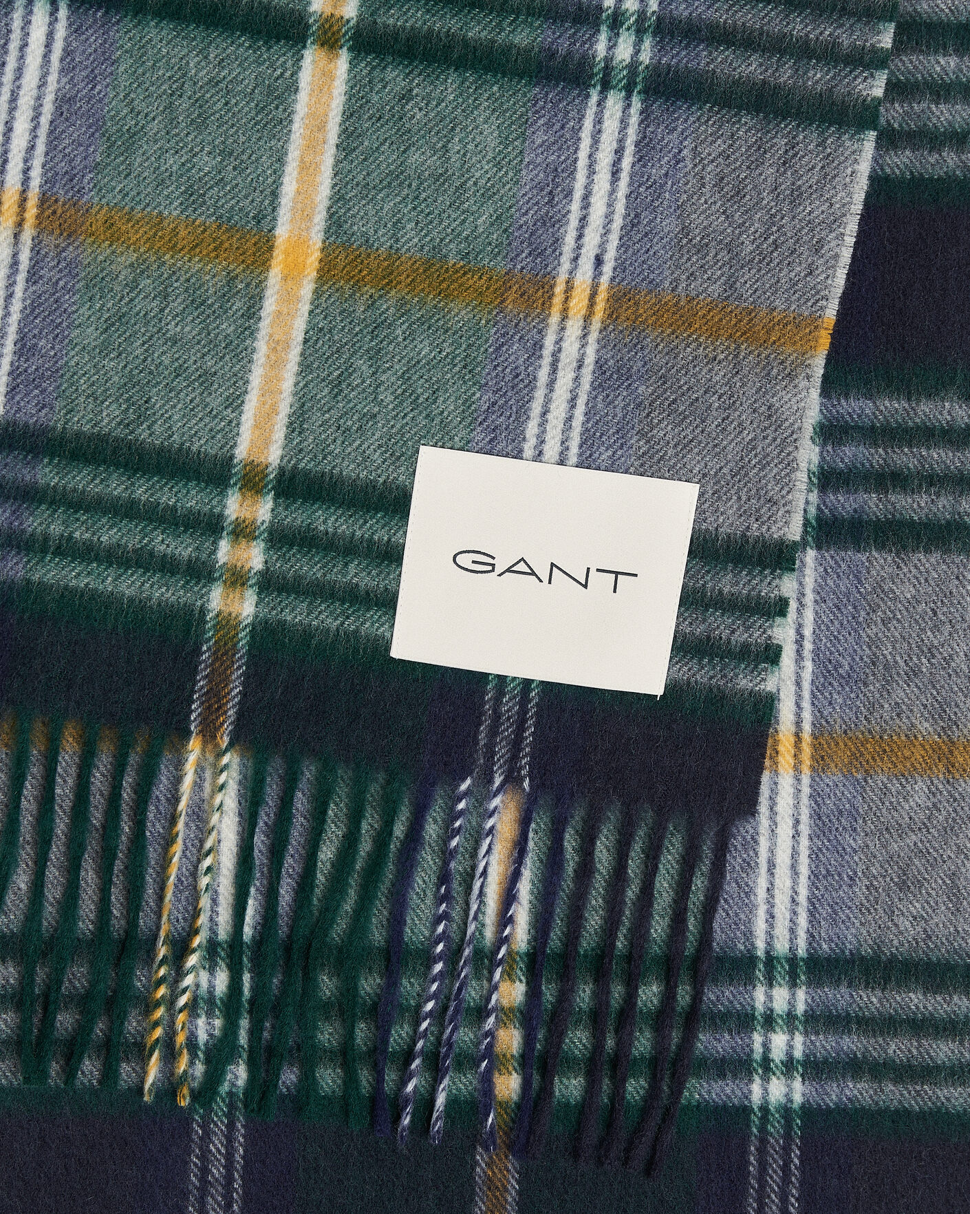 Herre | Skjerf | Gant | Checked Wool Scarf Marine