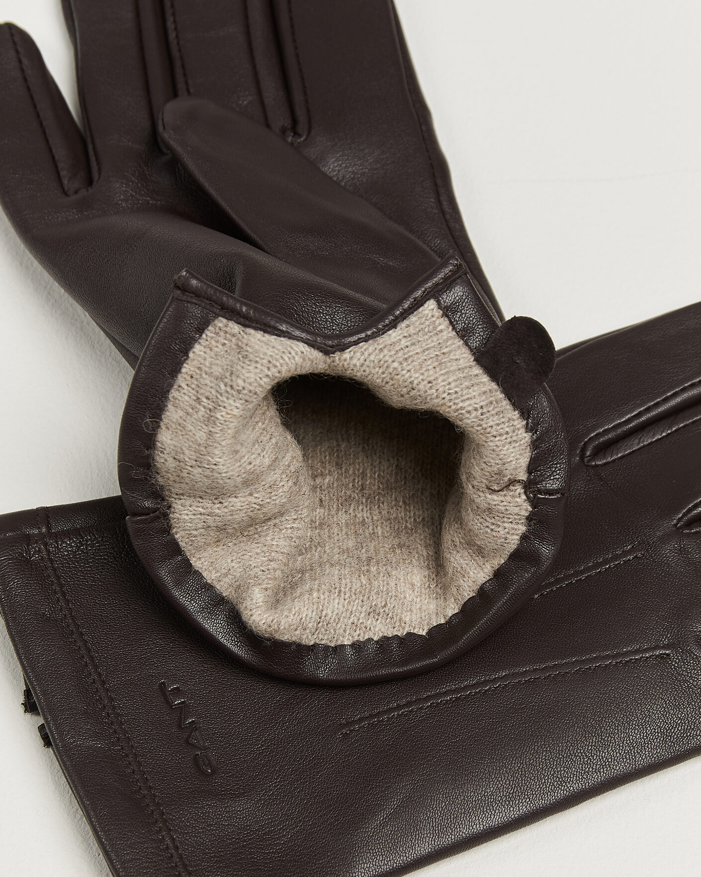 Herre | Hansker | Gant | Cashmere Lined Leather Glove Deep Brown