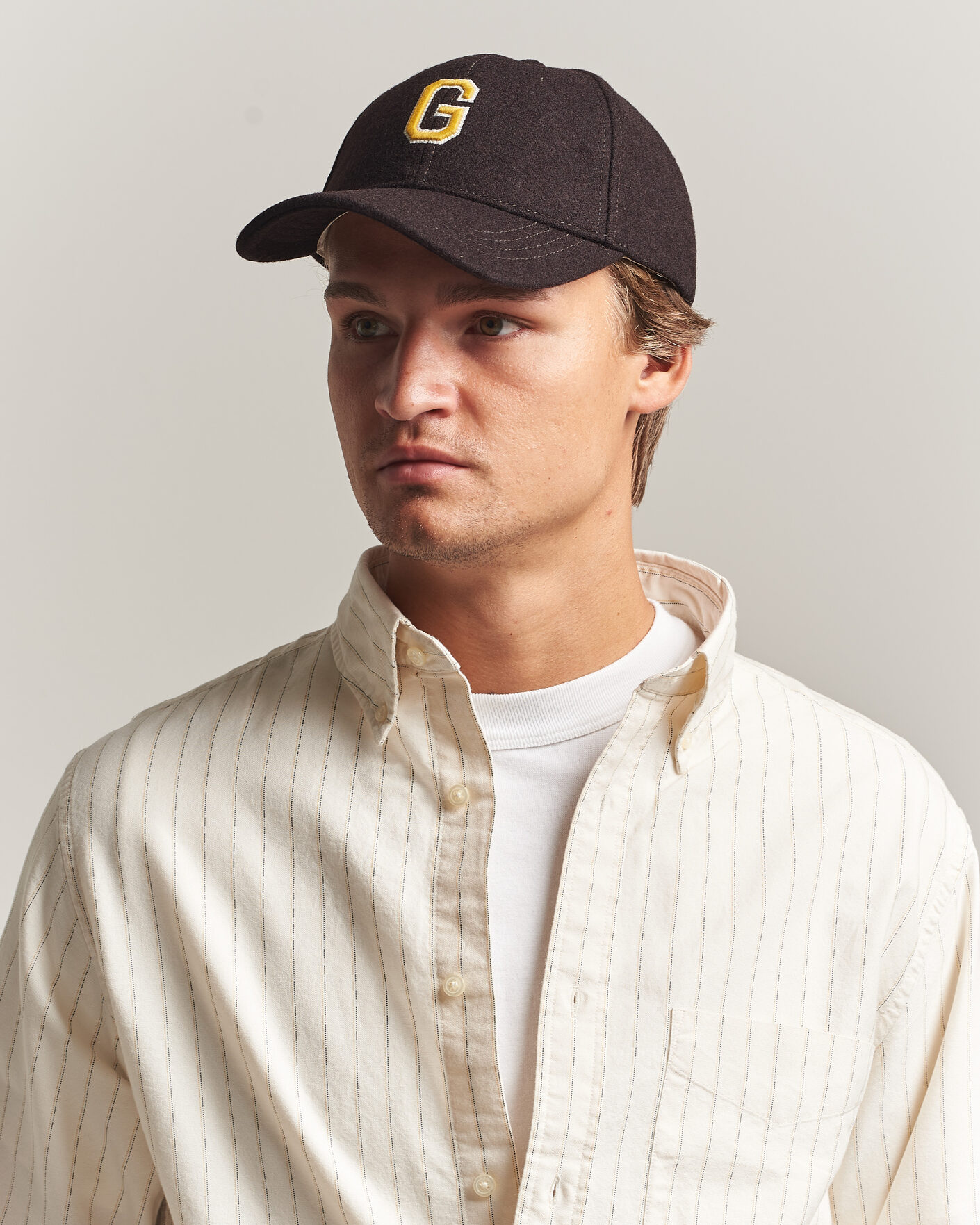 Herre | Hatter og capser | Gant | G Badge Wool Melton Cap Charred Wood Brown